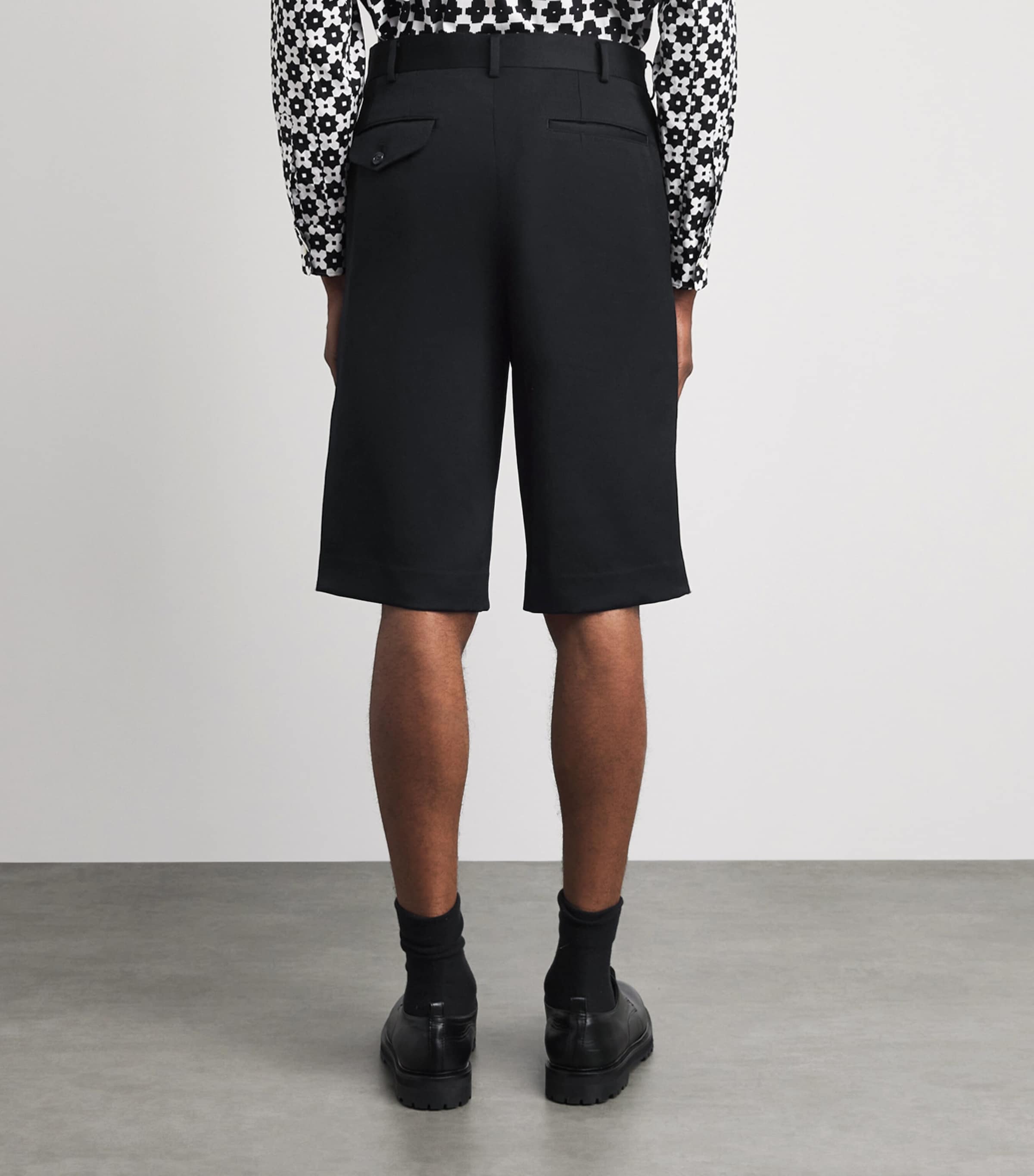 Comme Des Garçons Homme Plus Mens Wool Zip-Up Chino Shorts Black Image 5