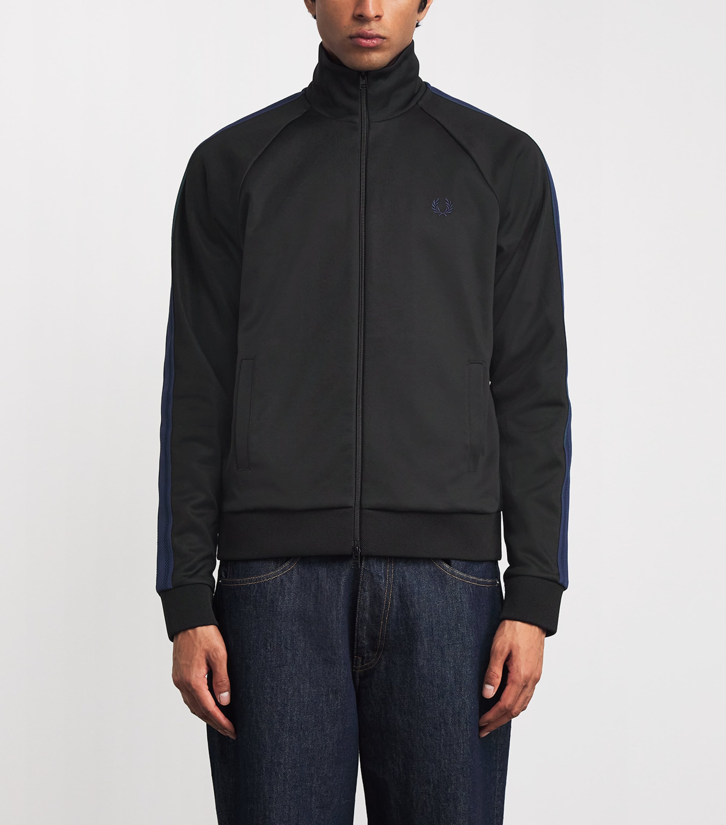 Fred Perry Black Contrast-Tape Track Jacket | Harrods US