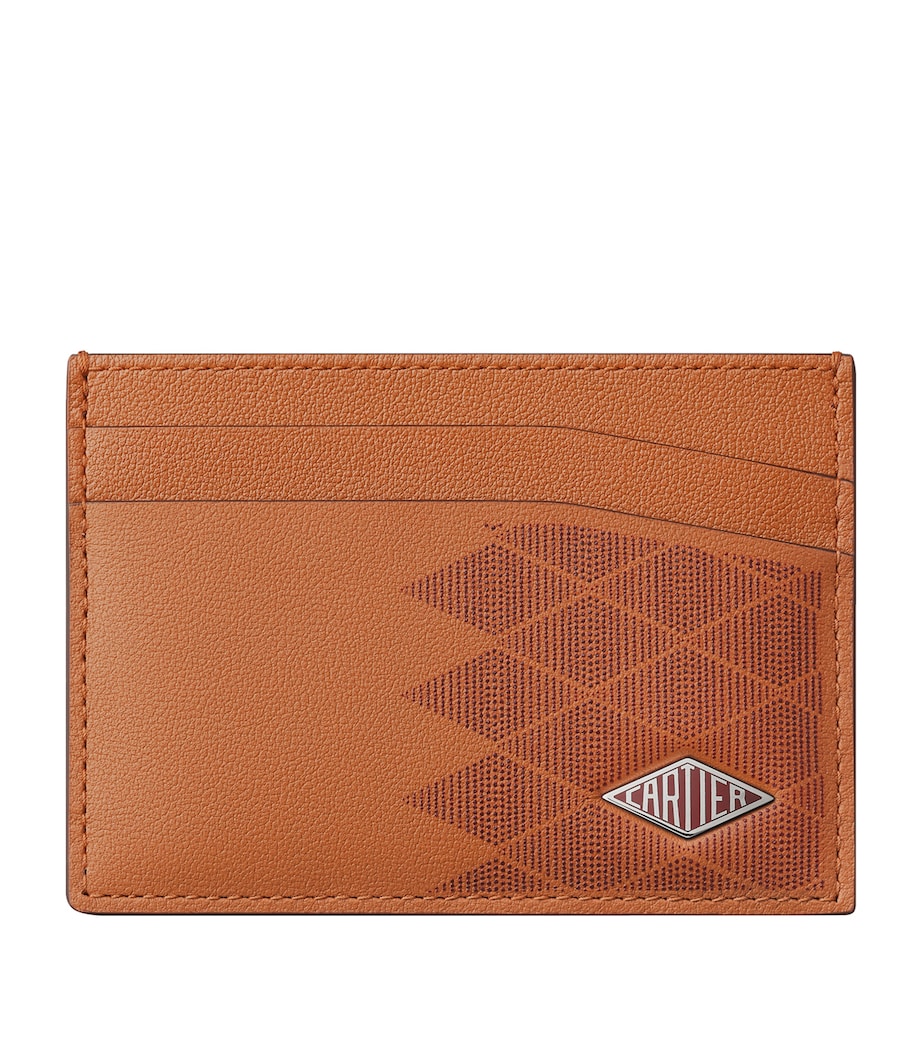 Leather Losange Card Holder CARAMEL AND BURGUNDY Image 1
