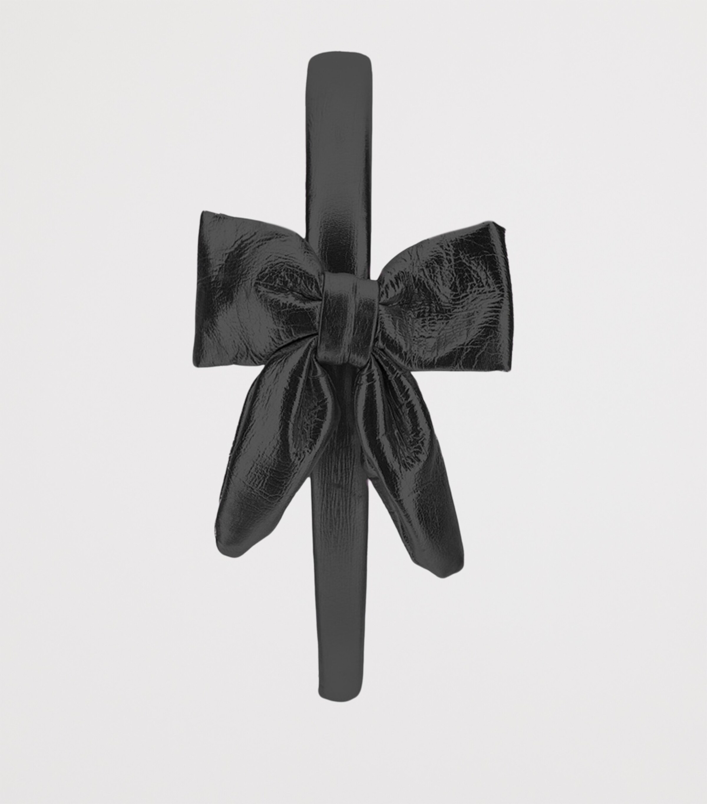 Faux Leather Bow-Detail Headband NERO Image 3