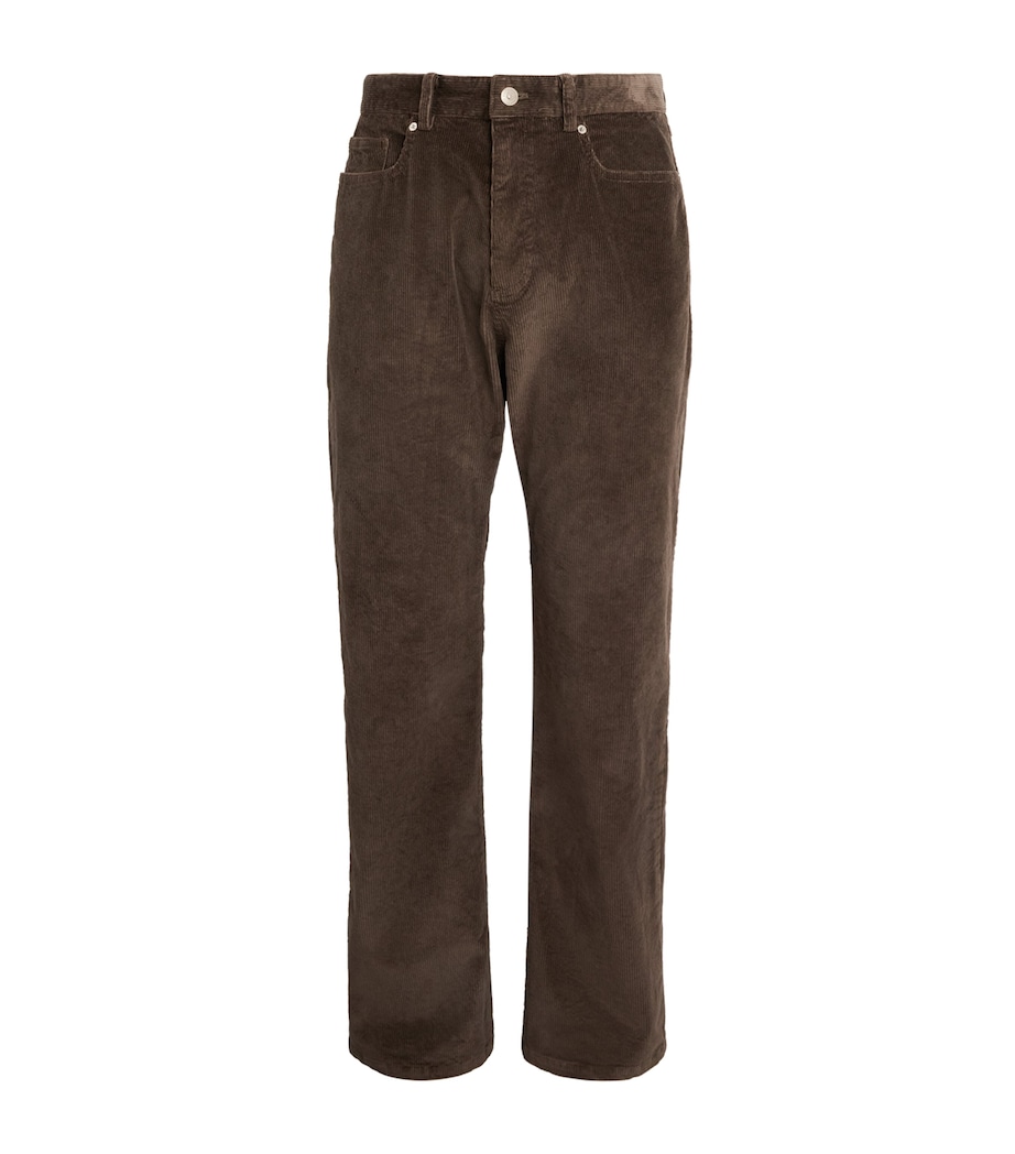 System Mens Corduroy Straight Trousers Brown Image 1