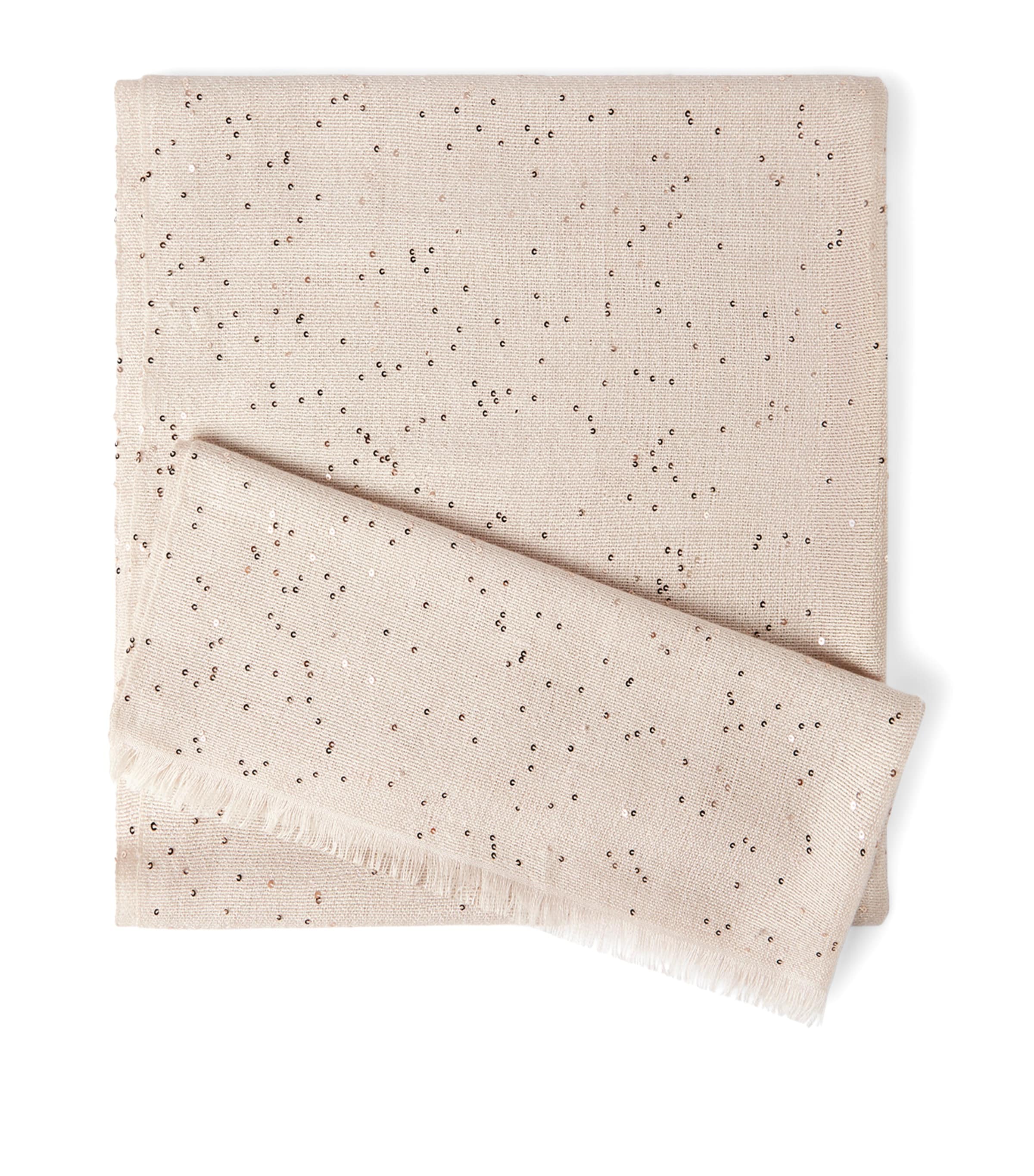 Brunello Cucinelli Cashmere-Silk Embellished Scarf Image 1