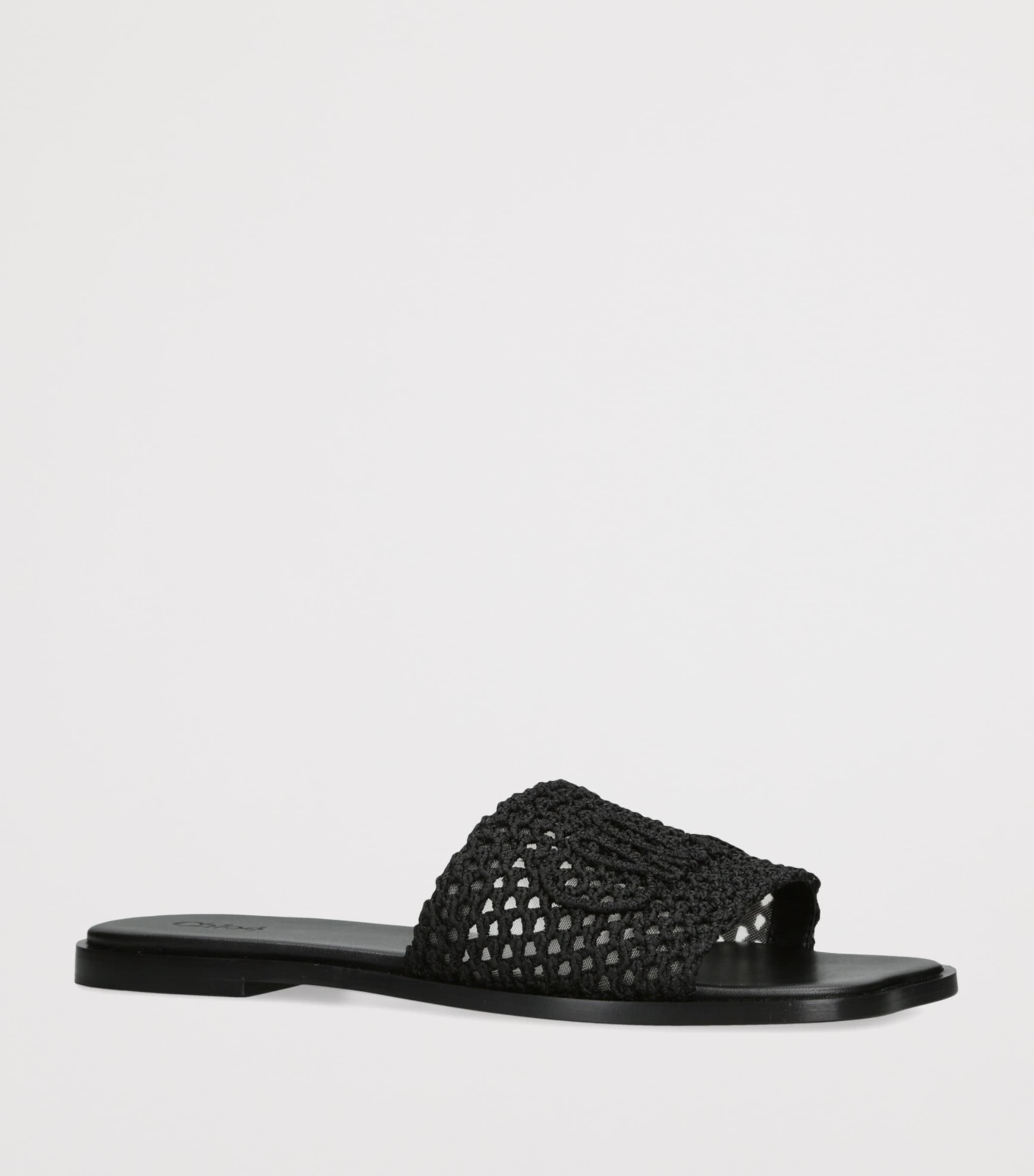 Crochet Soleil Slides BLACK Image 3