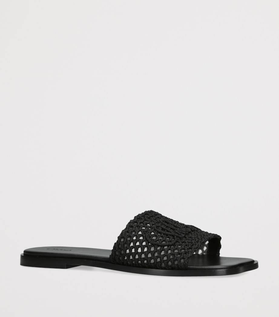 Crochet Soleil Slides BLACK Image 3