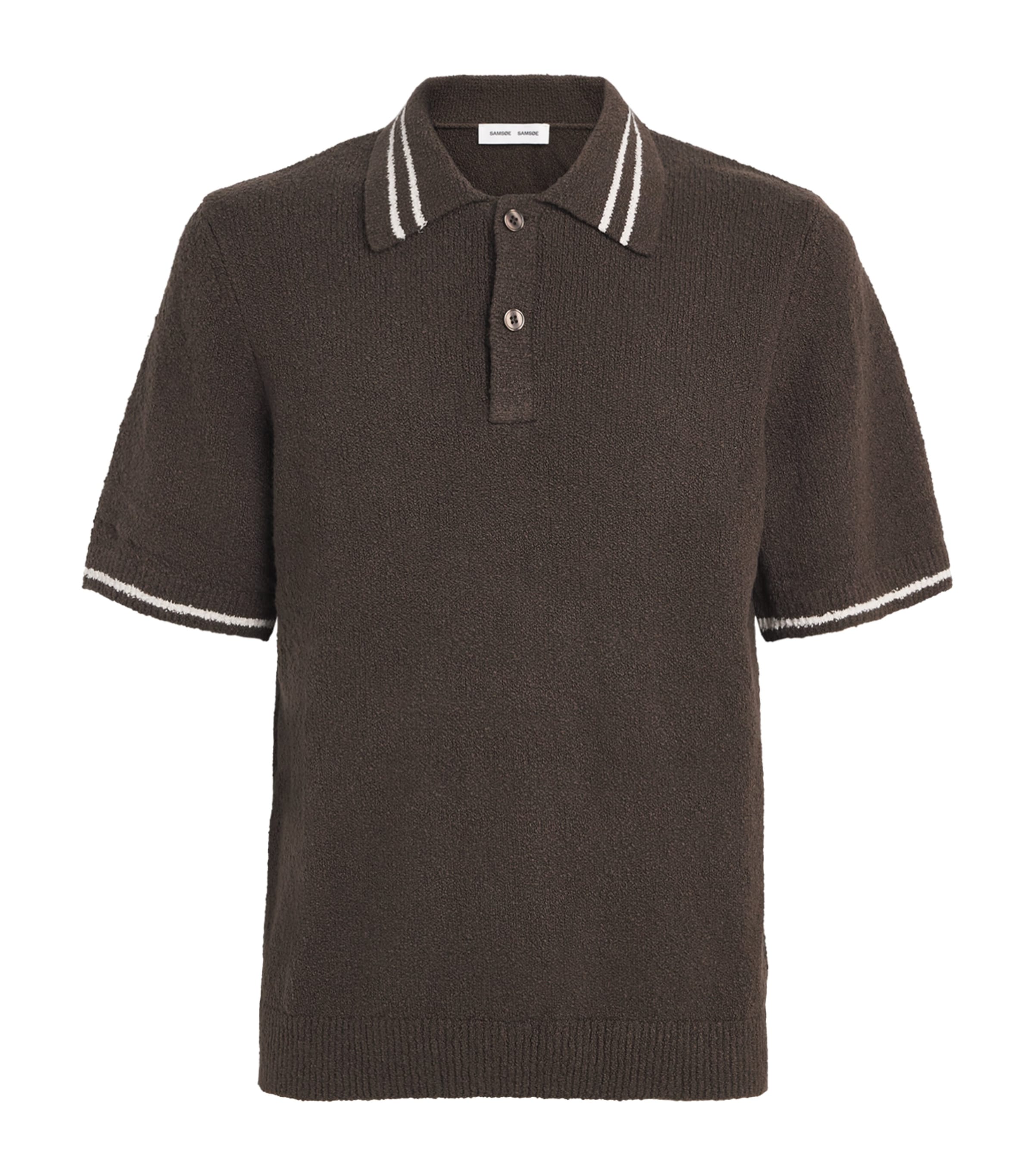 Samsoe & Samsoe Samsøe Samsøe Bouclé Sapedro Polo Shirt In Brown