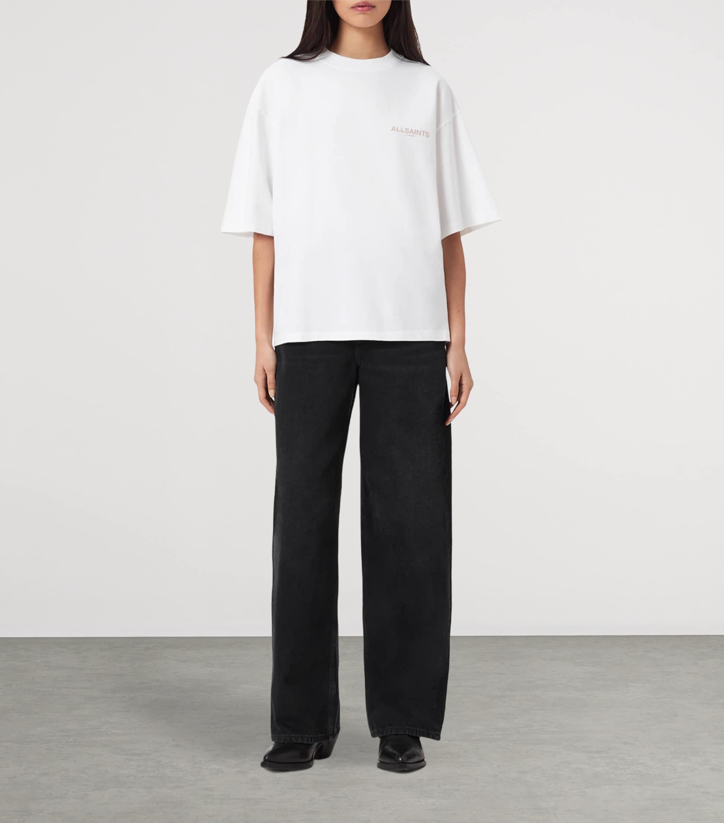 AllSaints Womens Organic Cotton Tempus Amelie T-Shirt Optic White Image 2