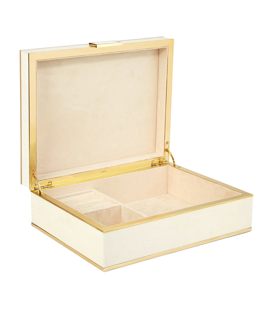 Large Shagreen Jewellery Box CREAM Image 1