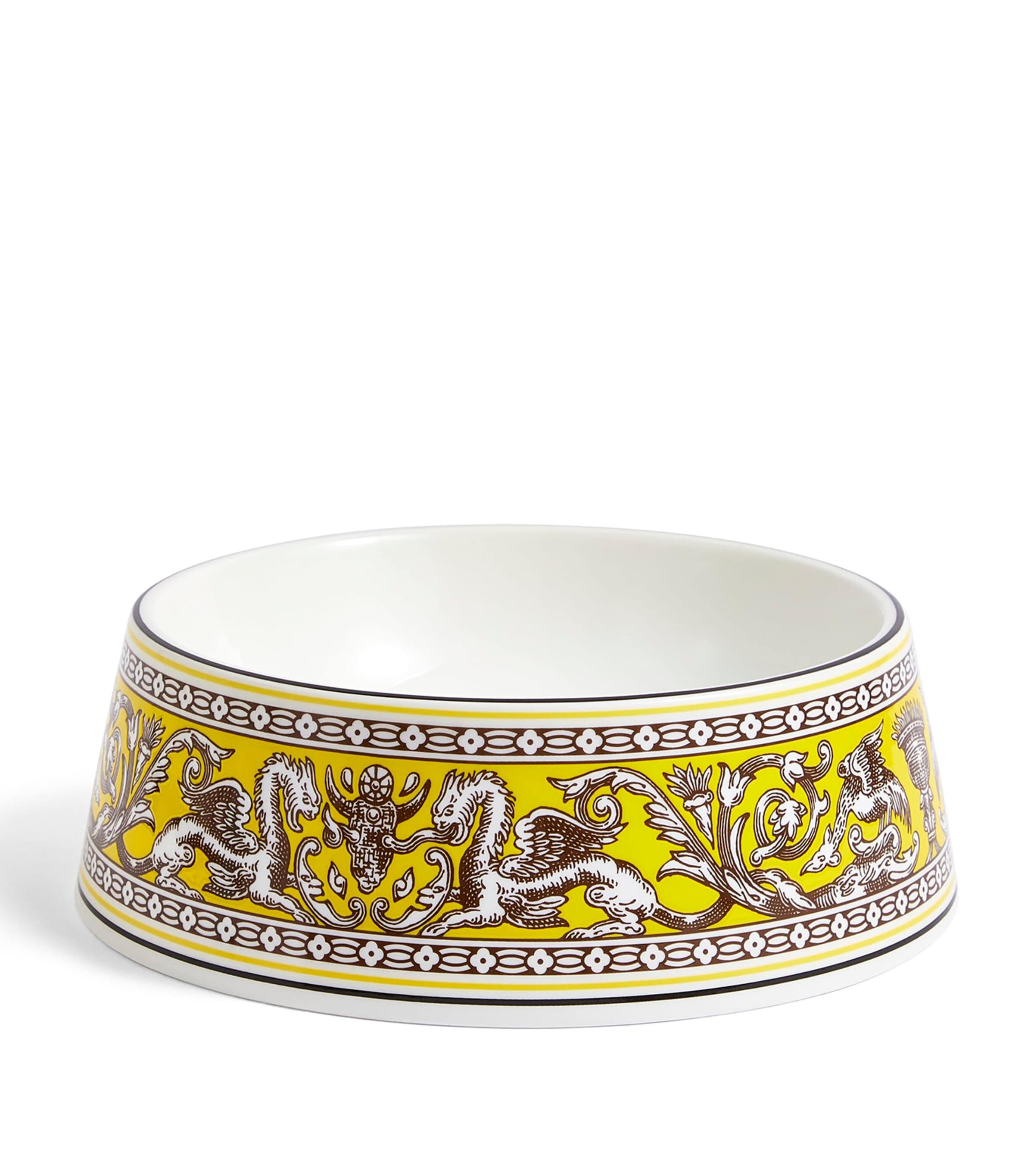 Wedgwood Bone China Florentine Pet Bowl In Yellow