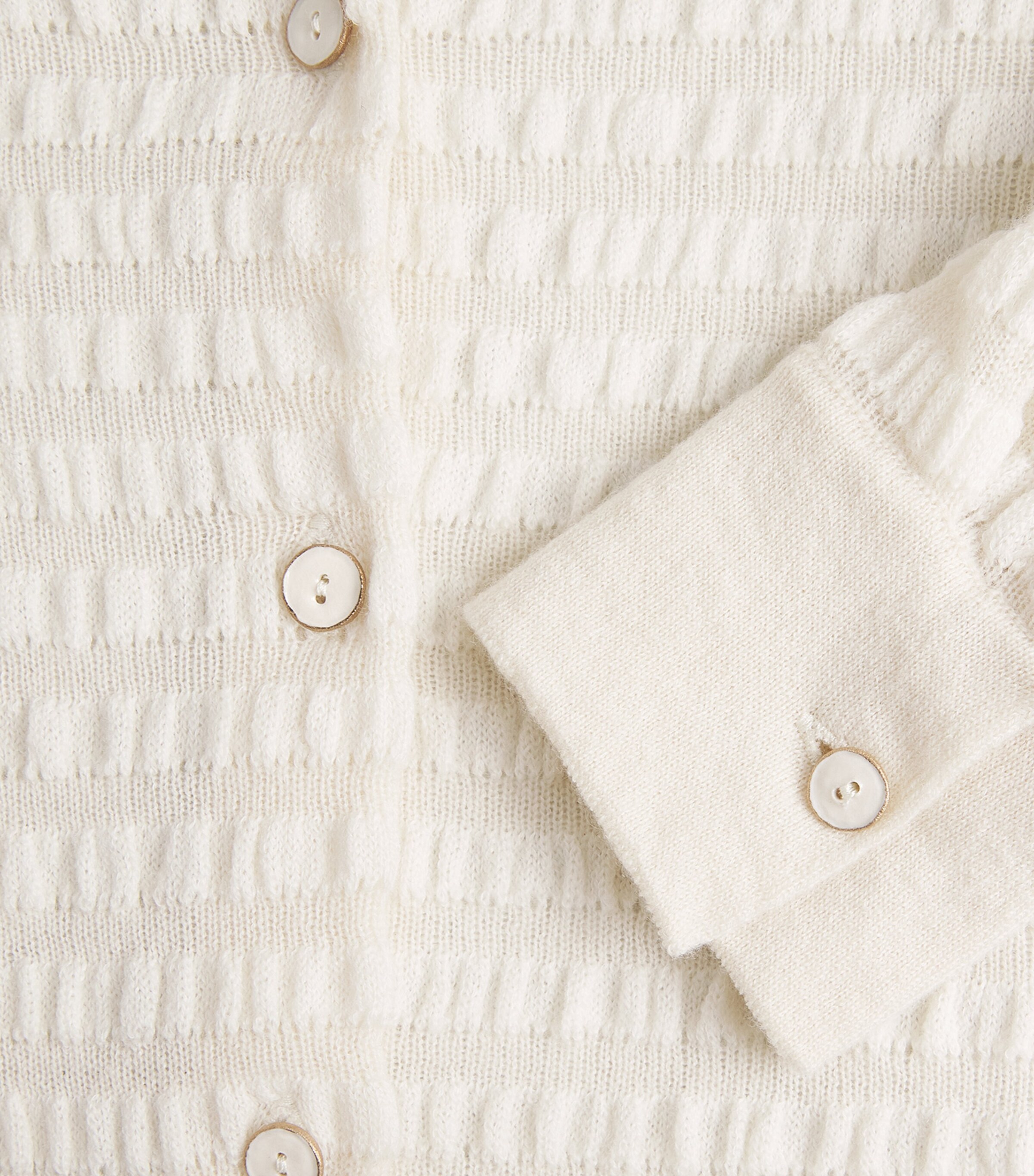 Barrie Womens Cashmere-Cotton Embossed Shirt Chaty Niveous Image 6