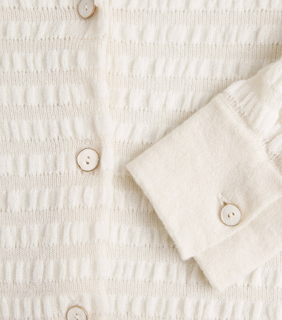 Barrie Womens Cashmere-Cotton Embossed Shirt Chaty Niveous Image 6