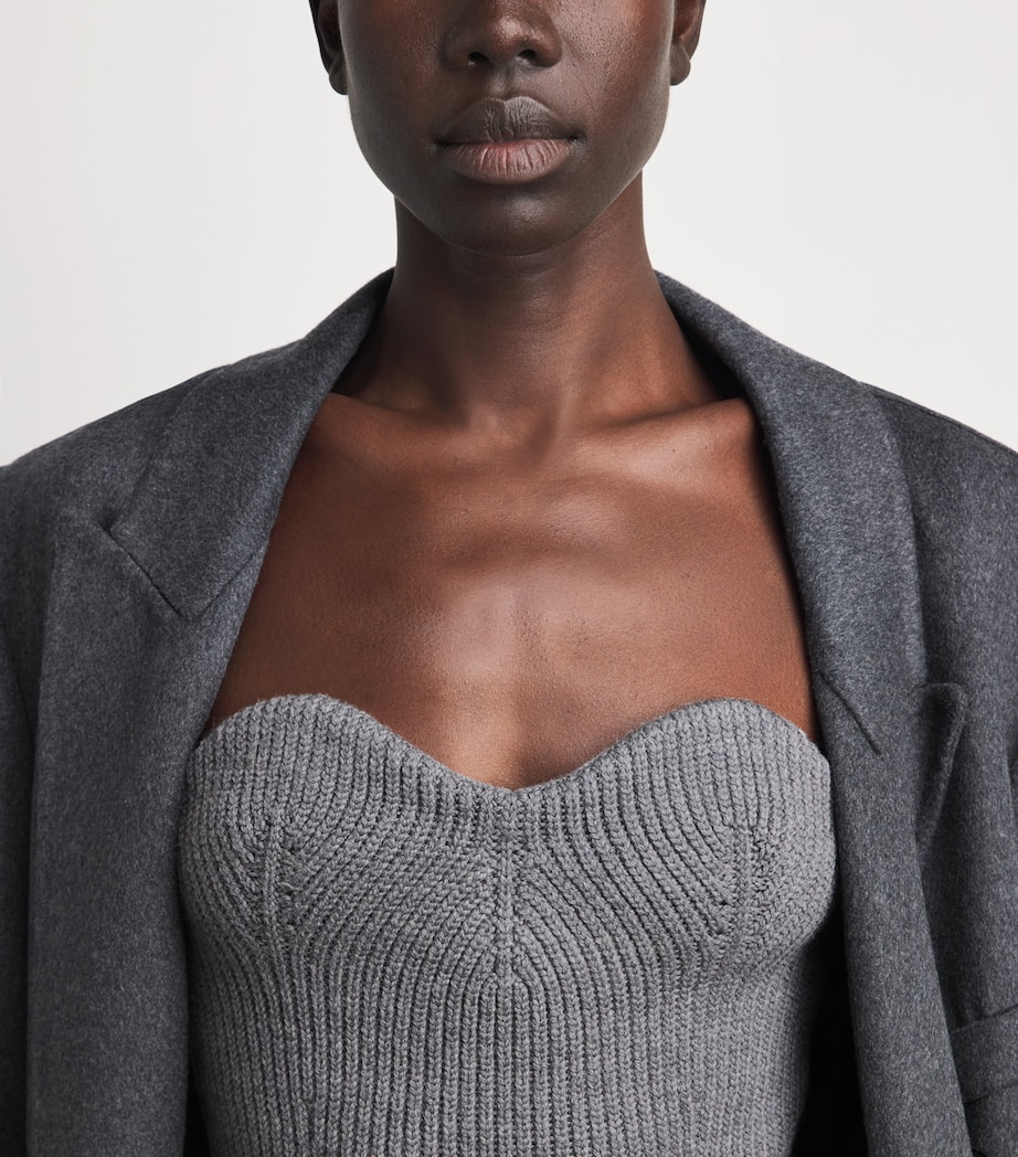 Jil Sander Womens Wool-Blend Bustier Top Basalt Image 3