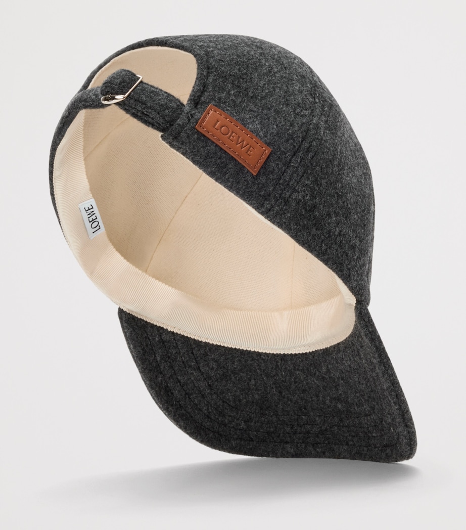 Wool-Blend Logo-Patch Baseball Cap GREY Image 3