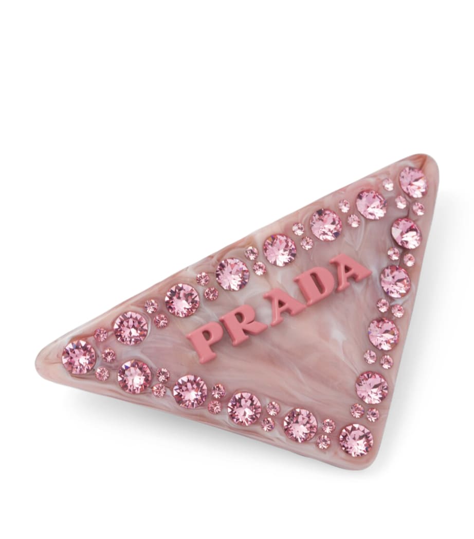 Prada Embellished Triangle Hair Clip Image 3