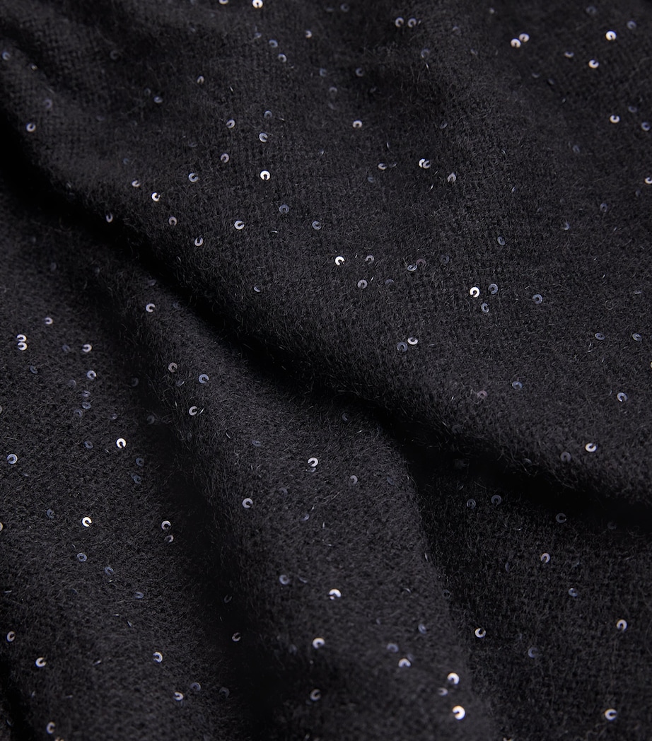 Wool-Silk-Blend Sequin Trousers 825 NERO Image 5