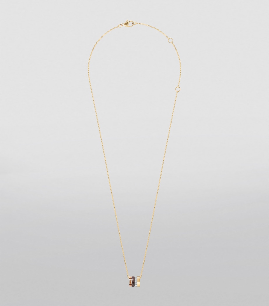 Mixed Gold and Diamond Quatre Classique Pendant Necklace YELLOW GOLD Image 2