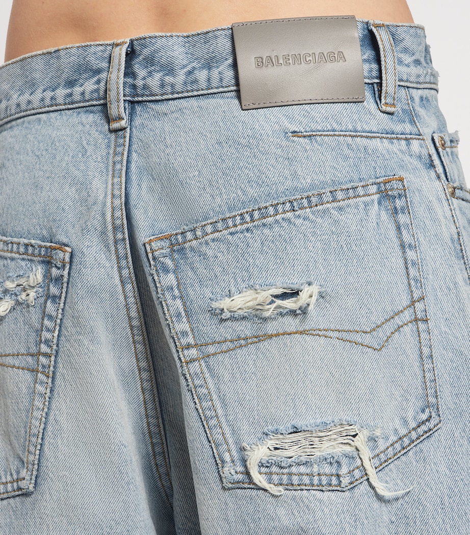Balenciaga Womens Twisted Seam Straight-Leg Jeans Image 6
