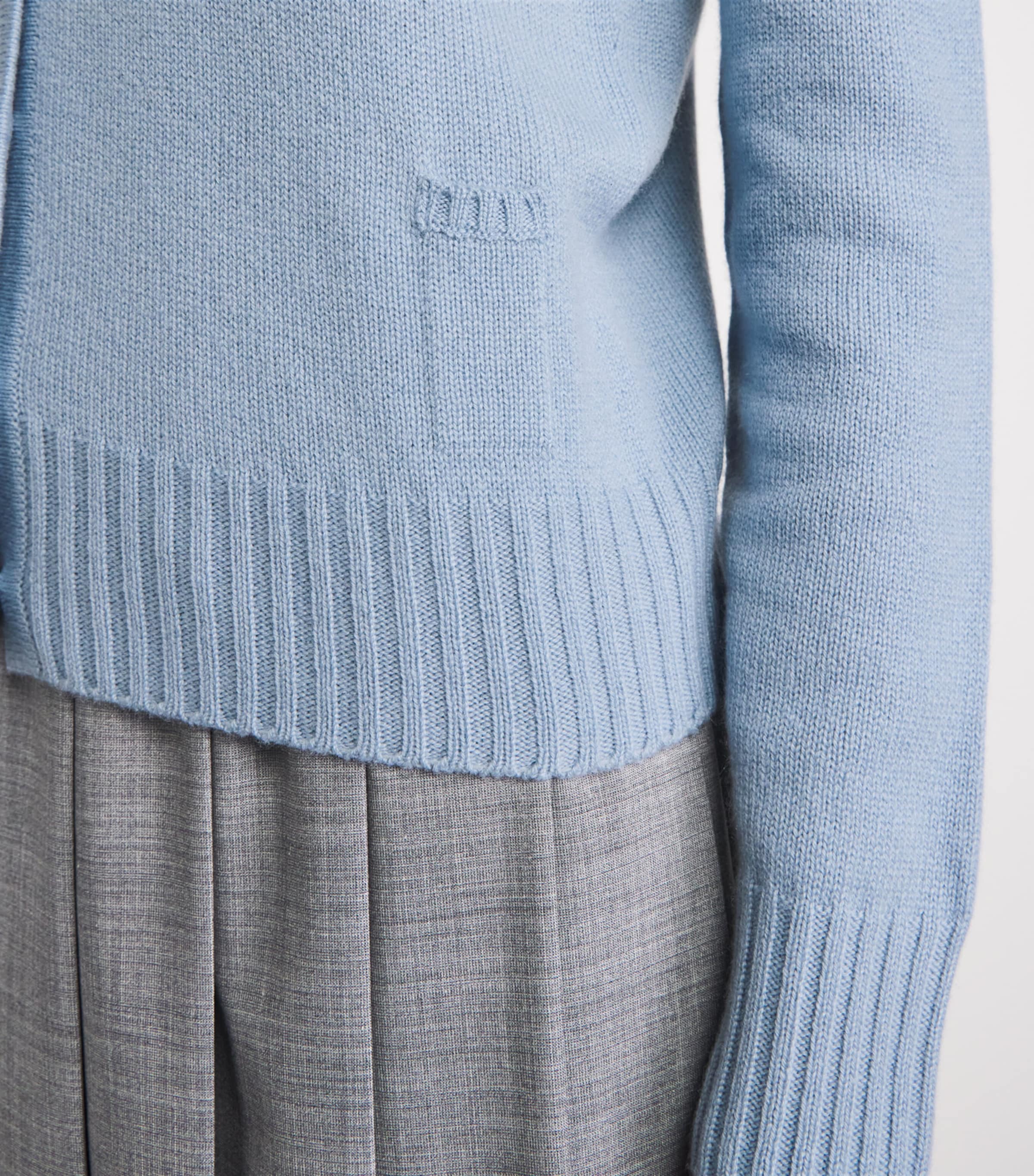 Agnona Womens Cashmere Lipstick Cardigan Bl Drk Pwdr Image 3
