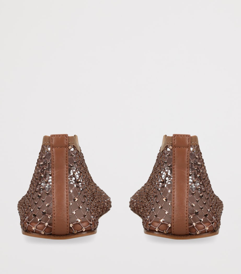 Mesh Embellished Minette Ballet Flats TAN Image 2