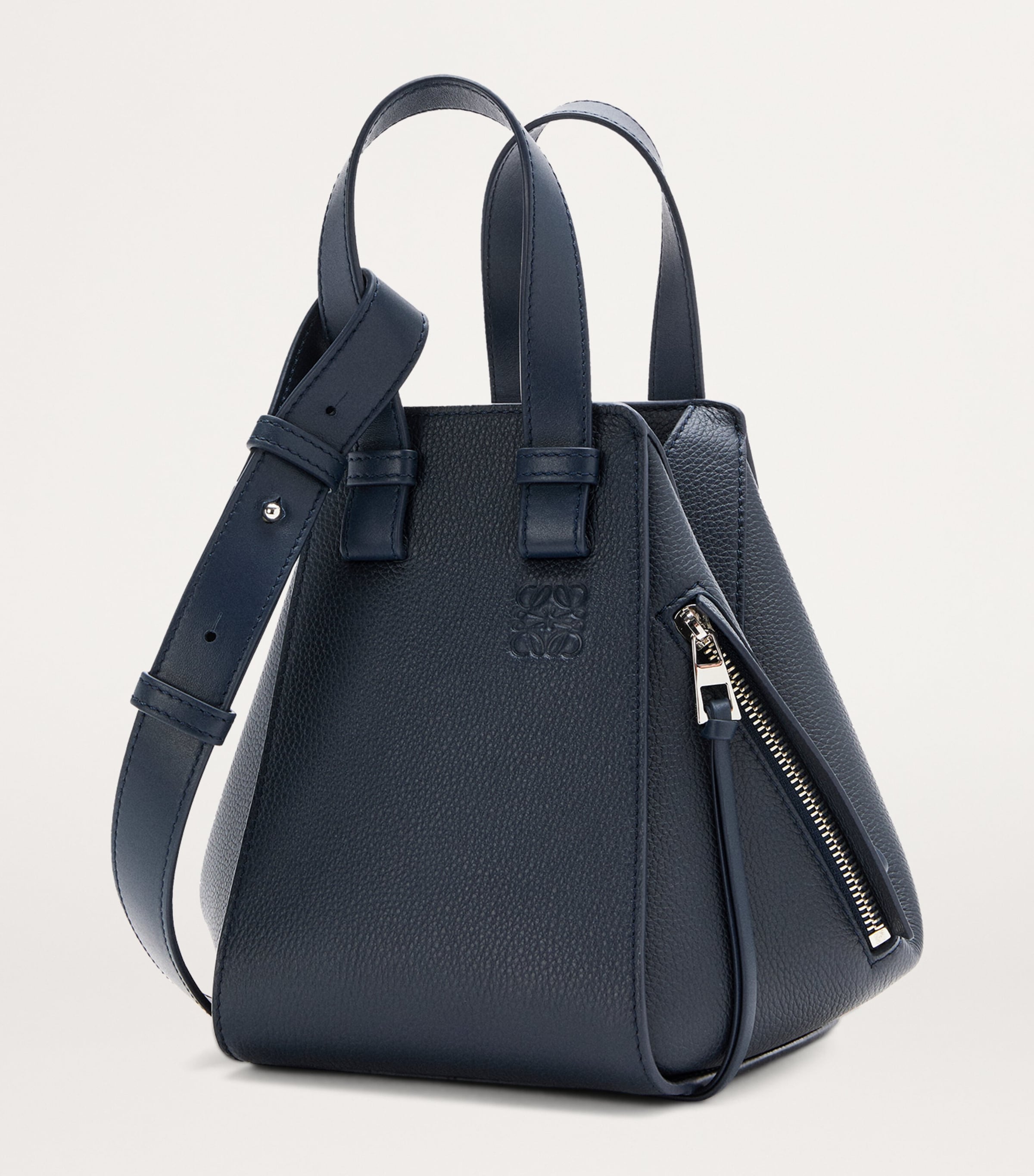 Leather Hammock Top-Handle Bag DEEP NAVY Image 2