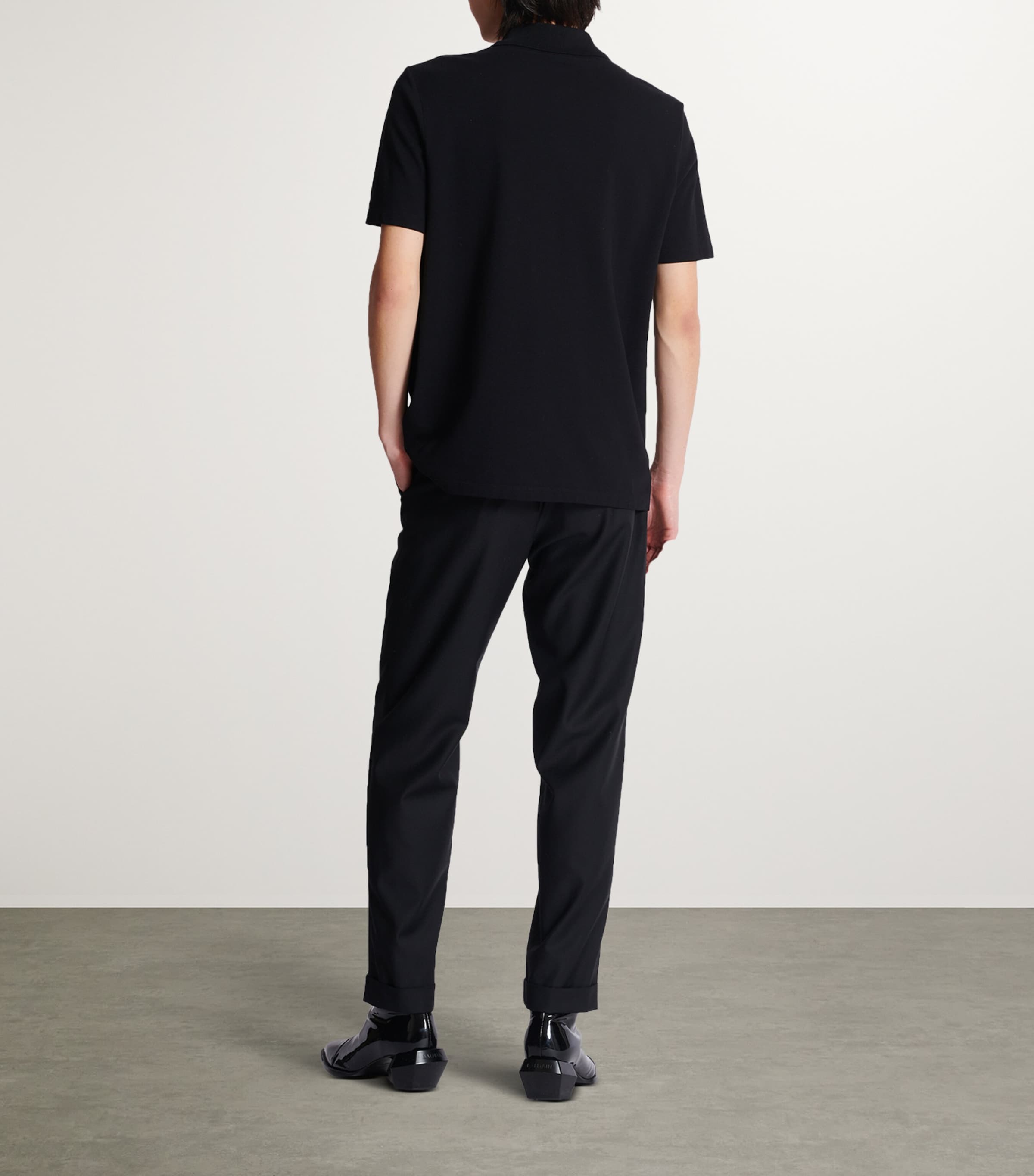 Embroidered Logo Polo Shirt EAB NOIR/BLANC Image 7