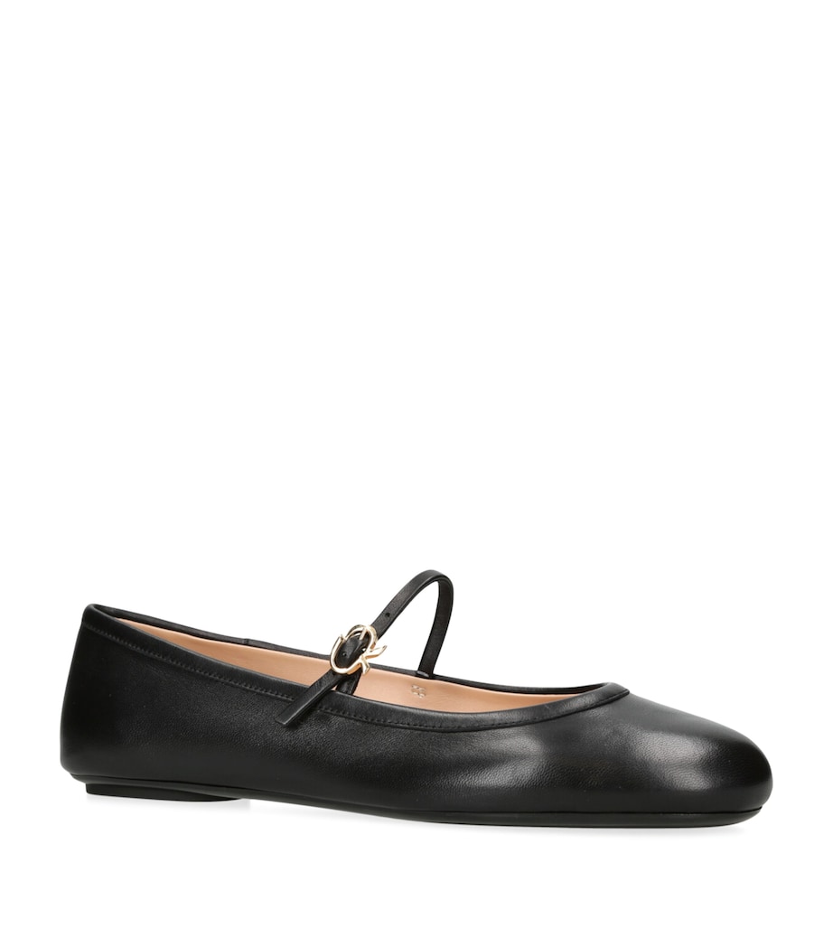 Leather Ballet Flats BLACK Image 4