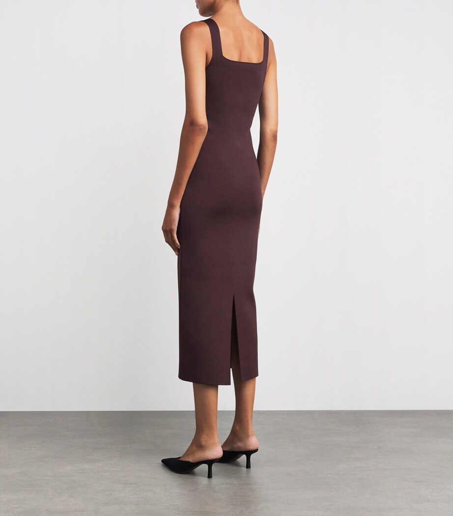 Khaite Burgundy Knitted Dixi Midi Dress | Harrods US Khaite Burgundy Knitted Dixi Midi Dress | Harrods US