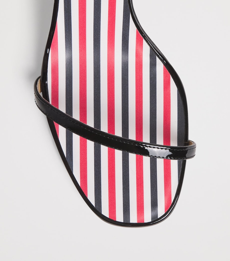 Thom Browne Patent Leather 4-Bar Heeled Sandals 90 Blk/wht Image 6