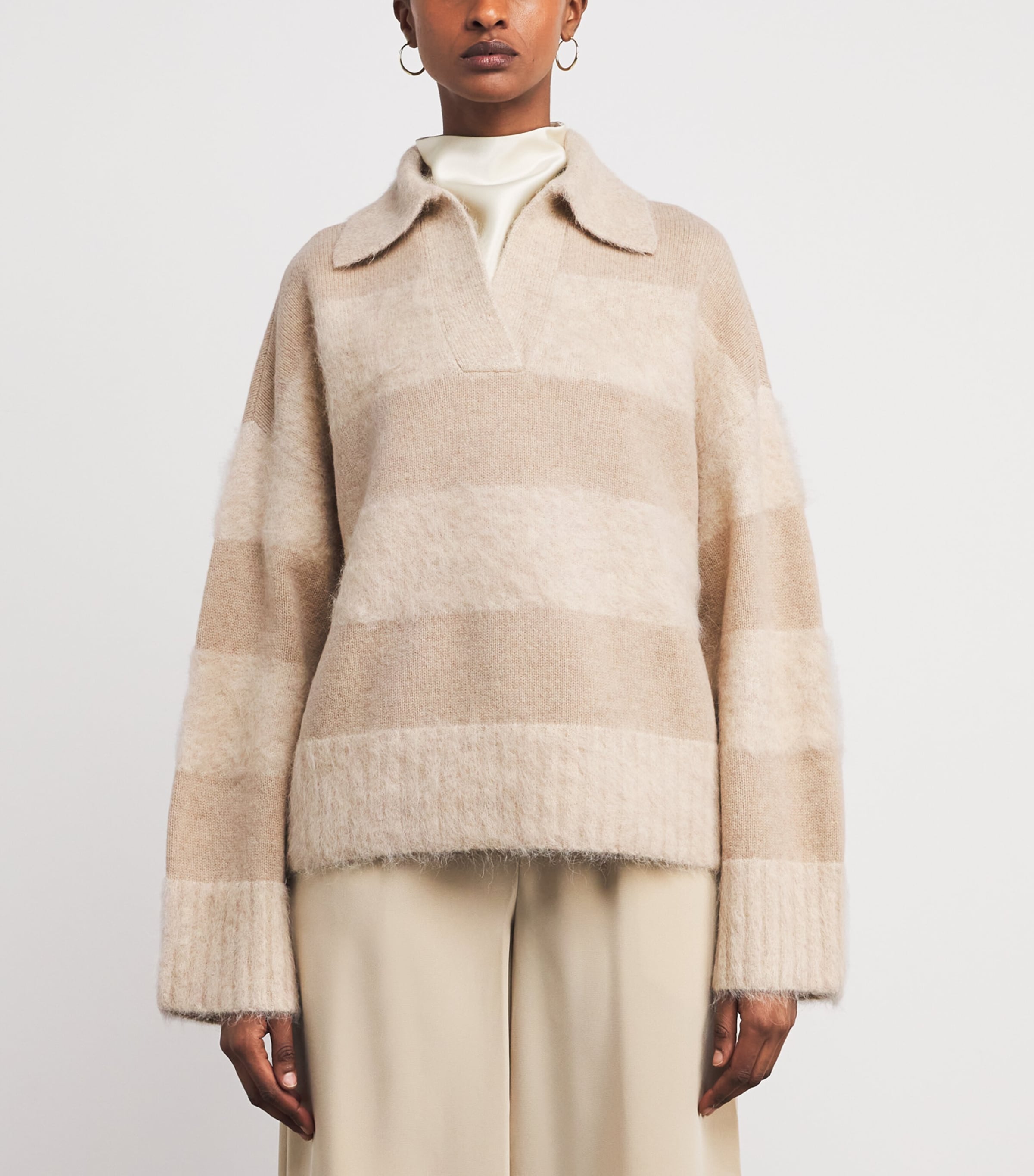 Brushed Stripe Take Sweater POWDER Image 3