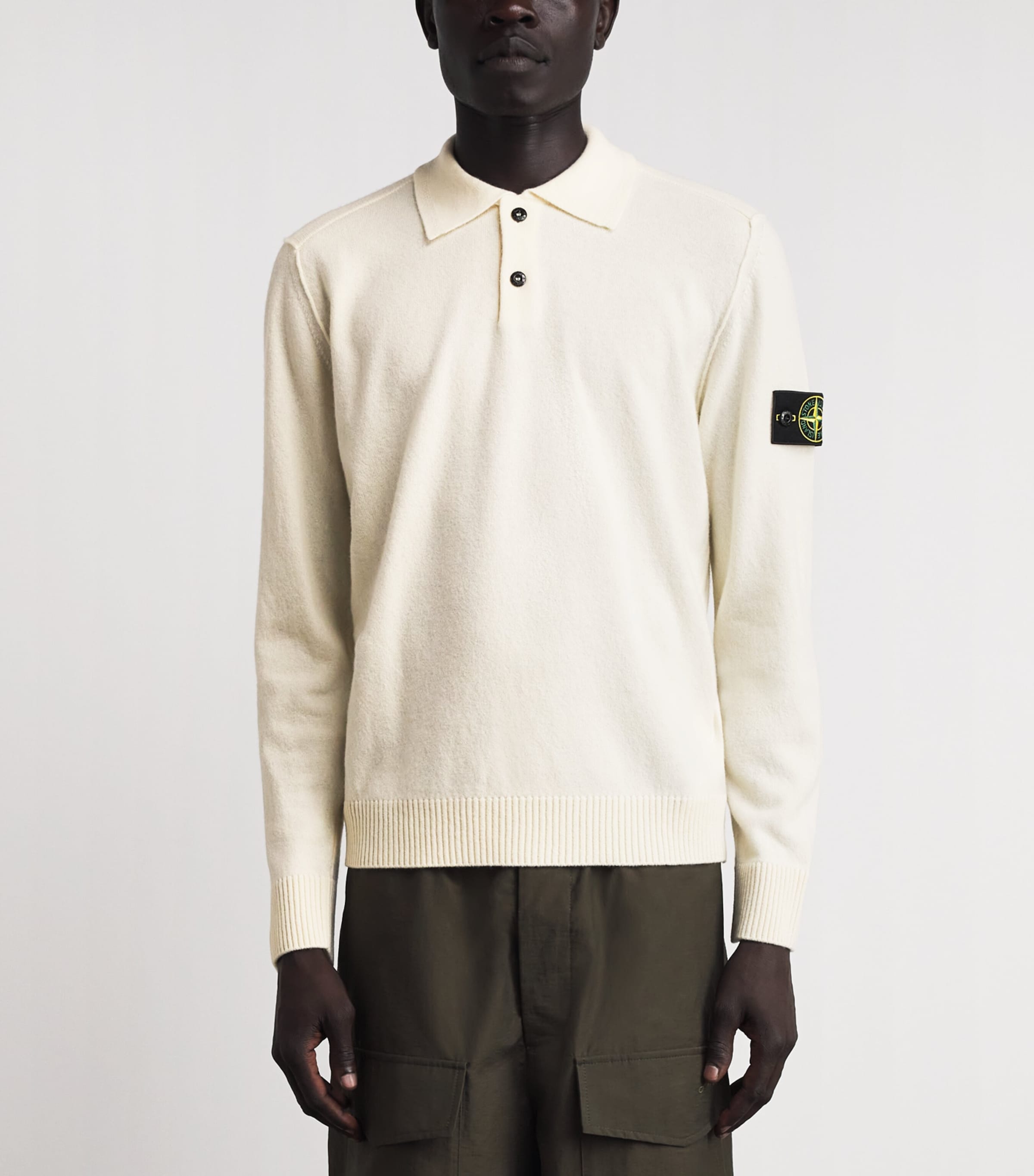 Stone Island Mens Virgin Wool Polo Sweater Image 4