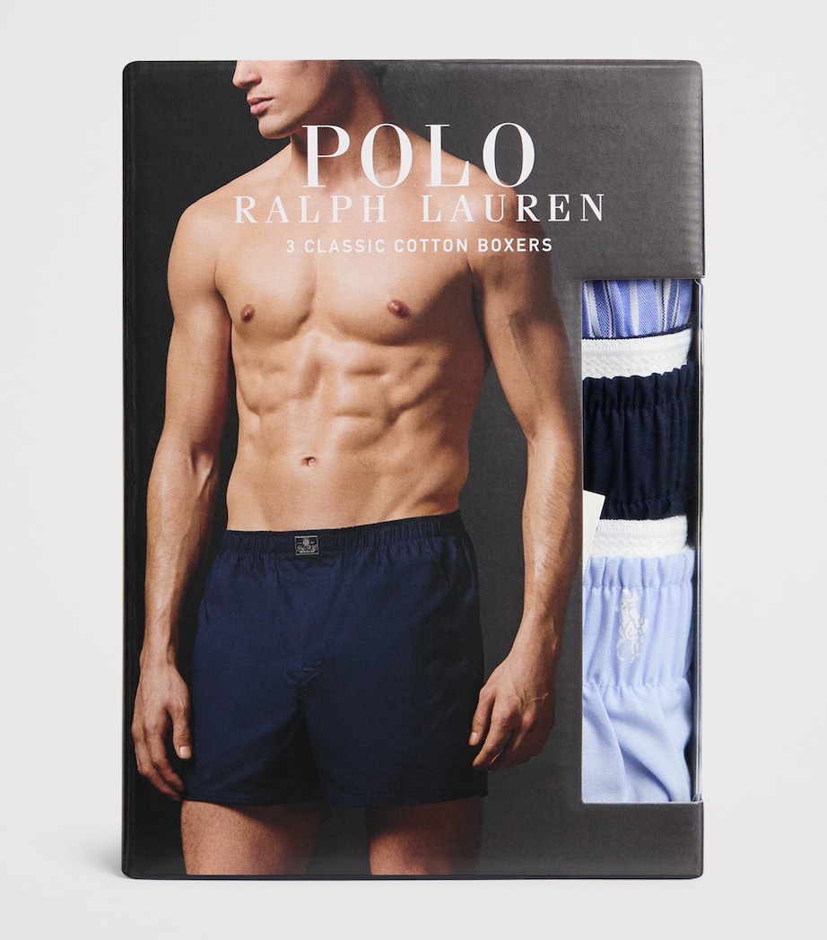 Classic Cotton Boxer Shorts (Pack of 3) OXBLU AOP/CR NVY/BLU Image 4
