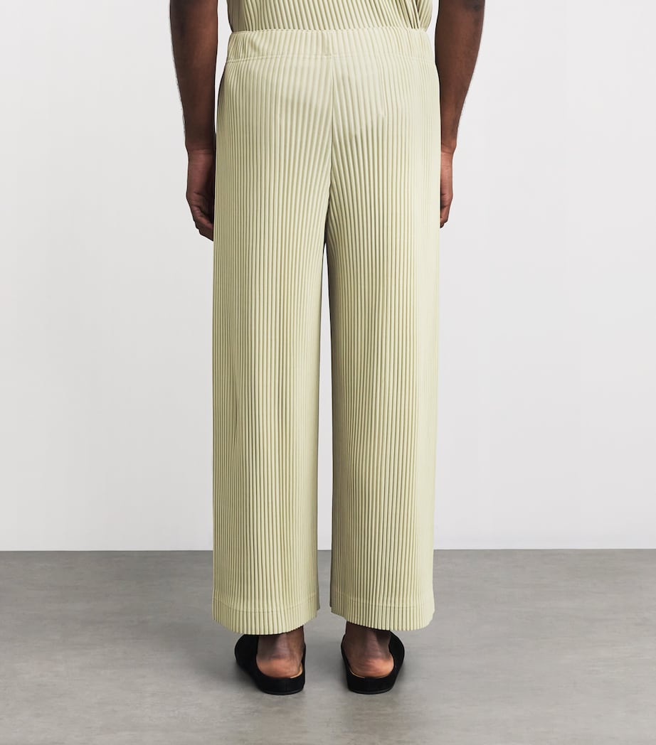 Pleated Wide-Leg Trousers 42-DRY GRASS GREEN Image 4