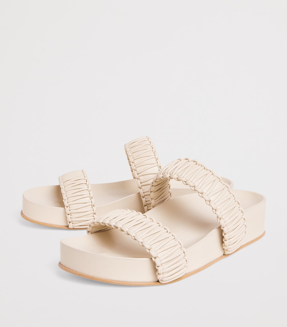 Joseph Leather Braided Isha Sandals Powder Image 3