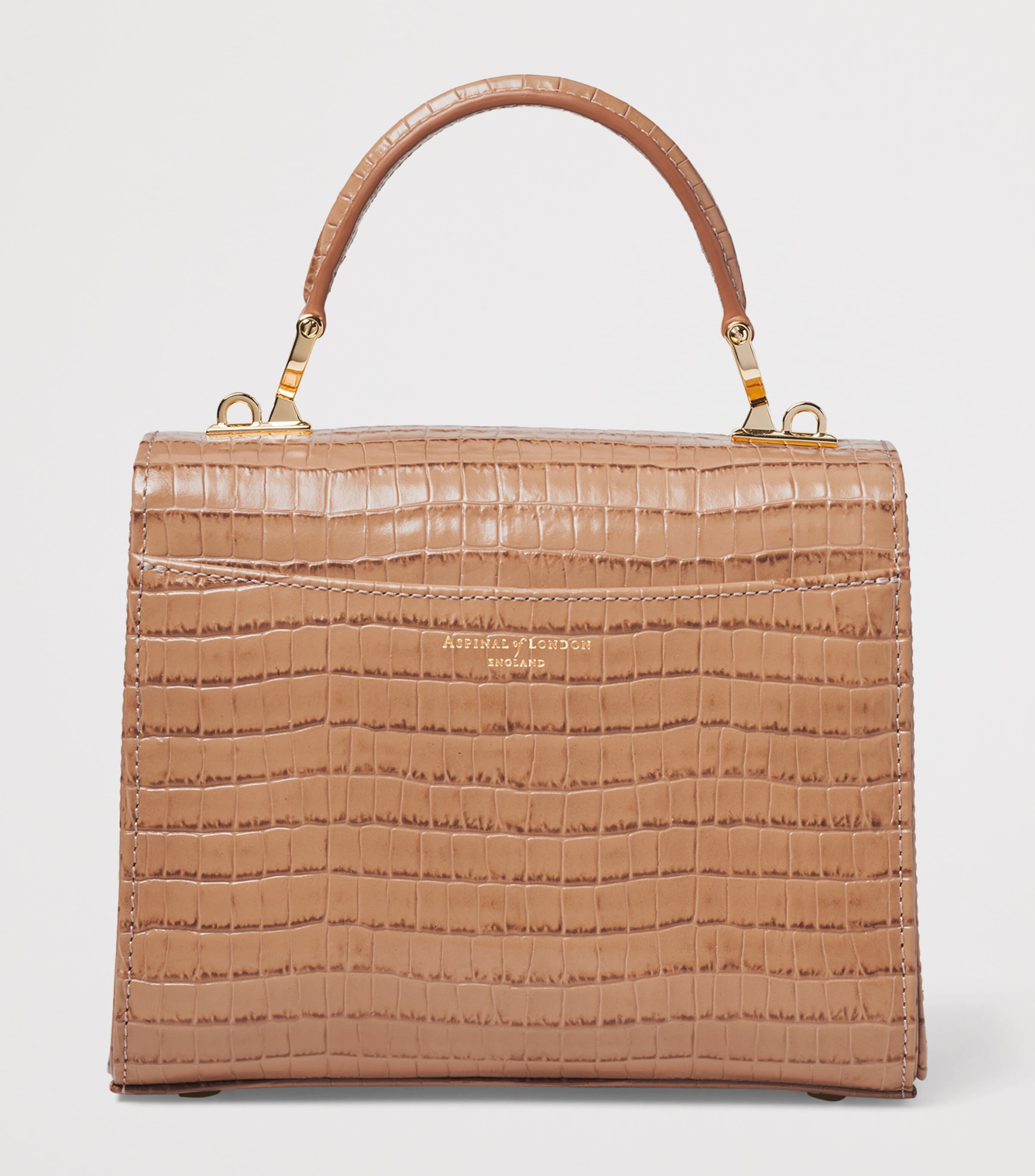 Aspinal Of London Midi Leather Mayfair Top-Handle Bag Caramel Image 3