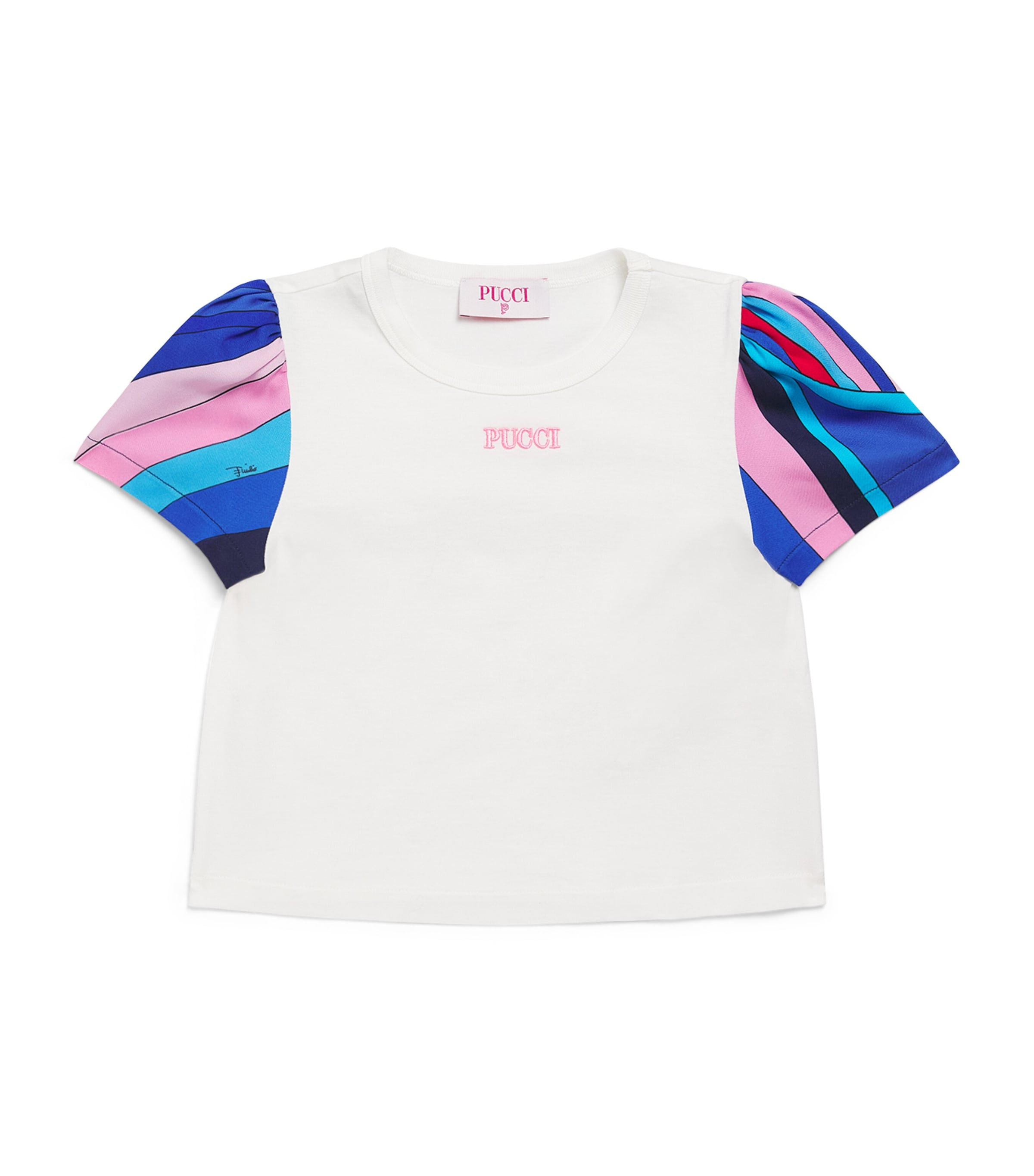 Shop Pucci Junior Marmo Print-sleeve T-shirt In Ivory