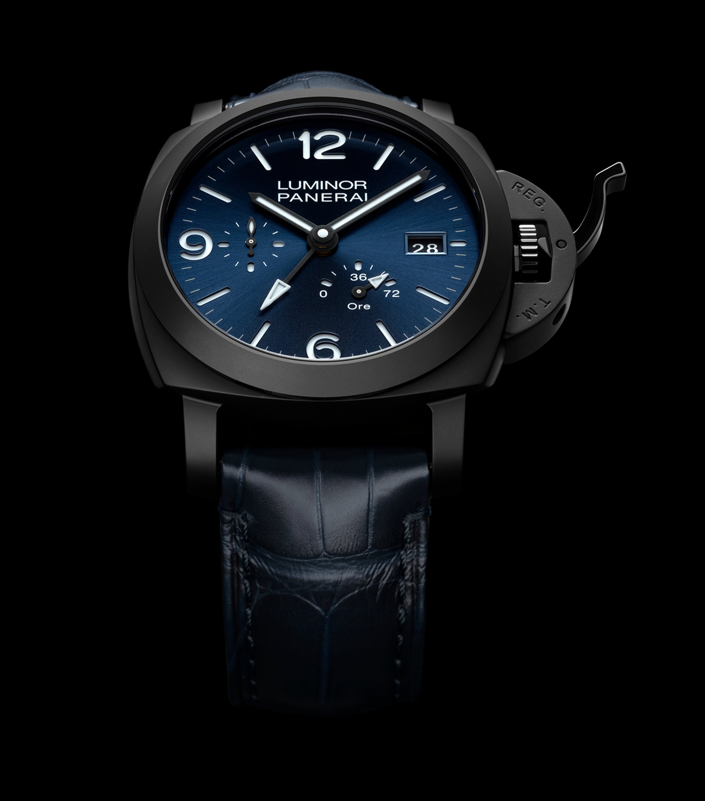 Panerai Ceramic Luminor GMT Power Reserve Watch 44mm Dark Blue Image 4