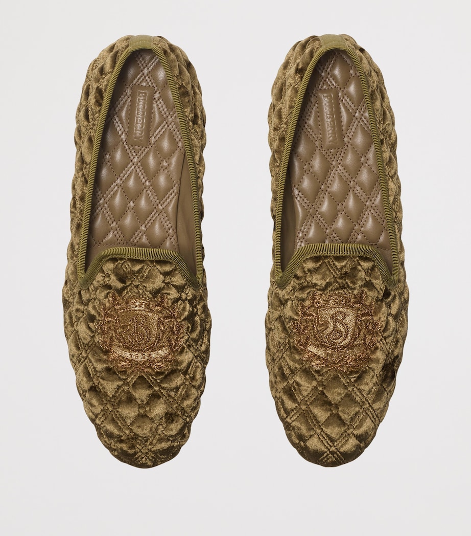 Velvet Quilted Slippers LINDEN Image 4