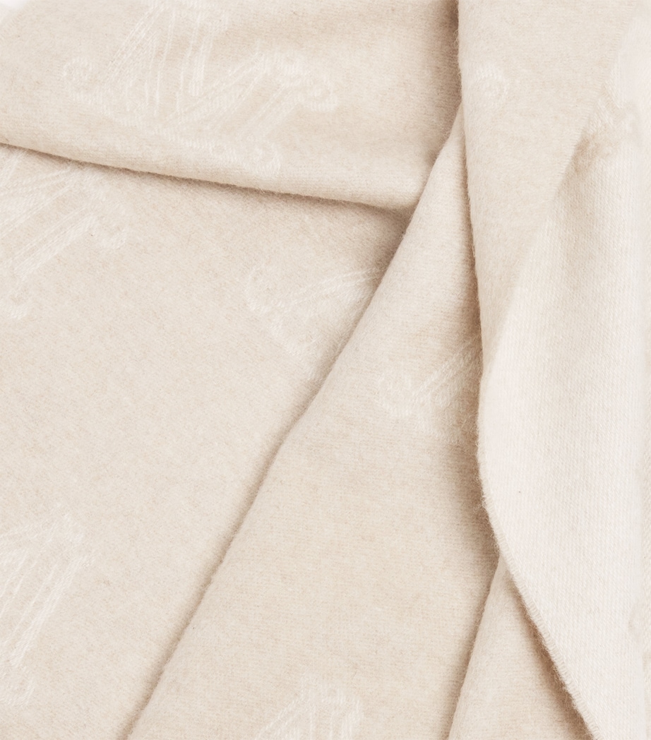 Cashmere Monogram Scarf BEIGE Image 4