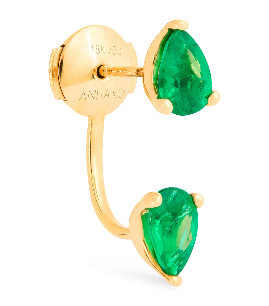 Yellow Gold and Emerald Orbit Single Earring YELLOW GOLD Image 1