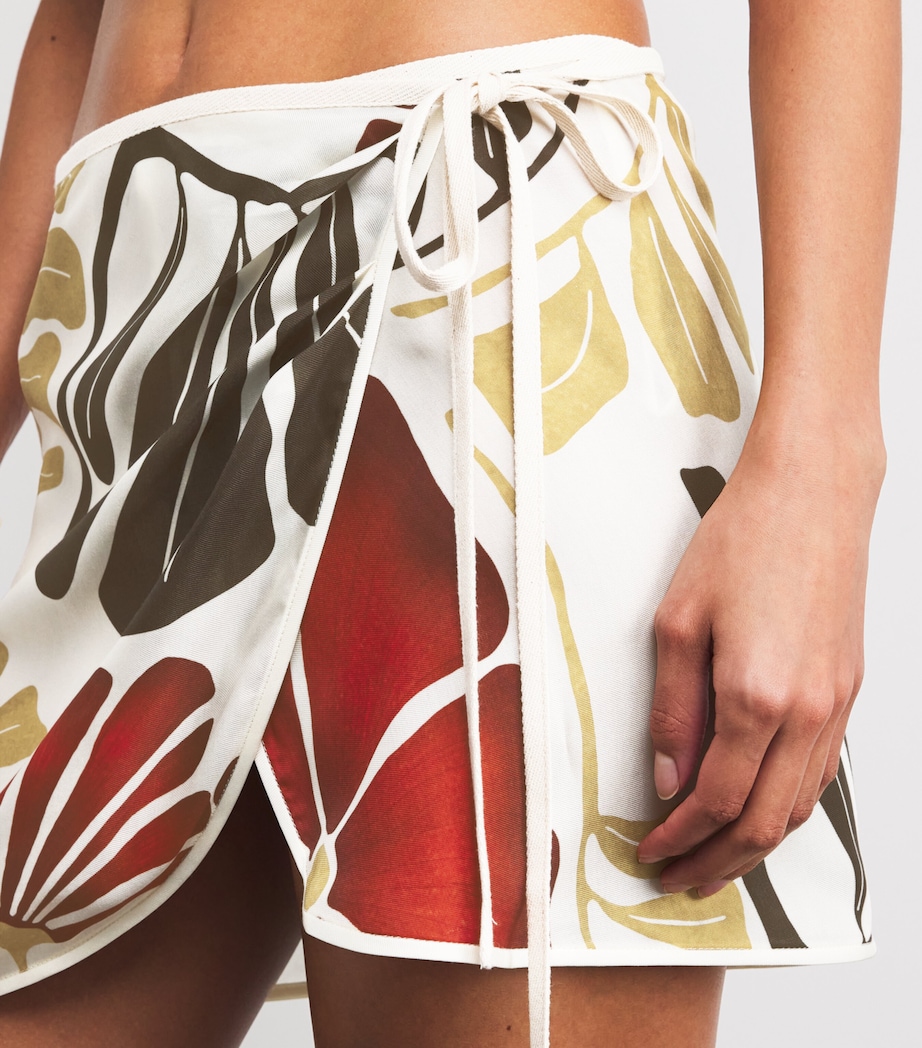 Floral Print Julietta Mini Sarong FIORELLO ROSSO Image 5