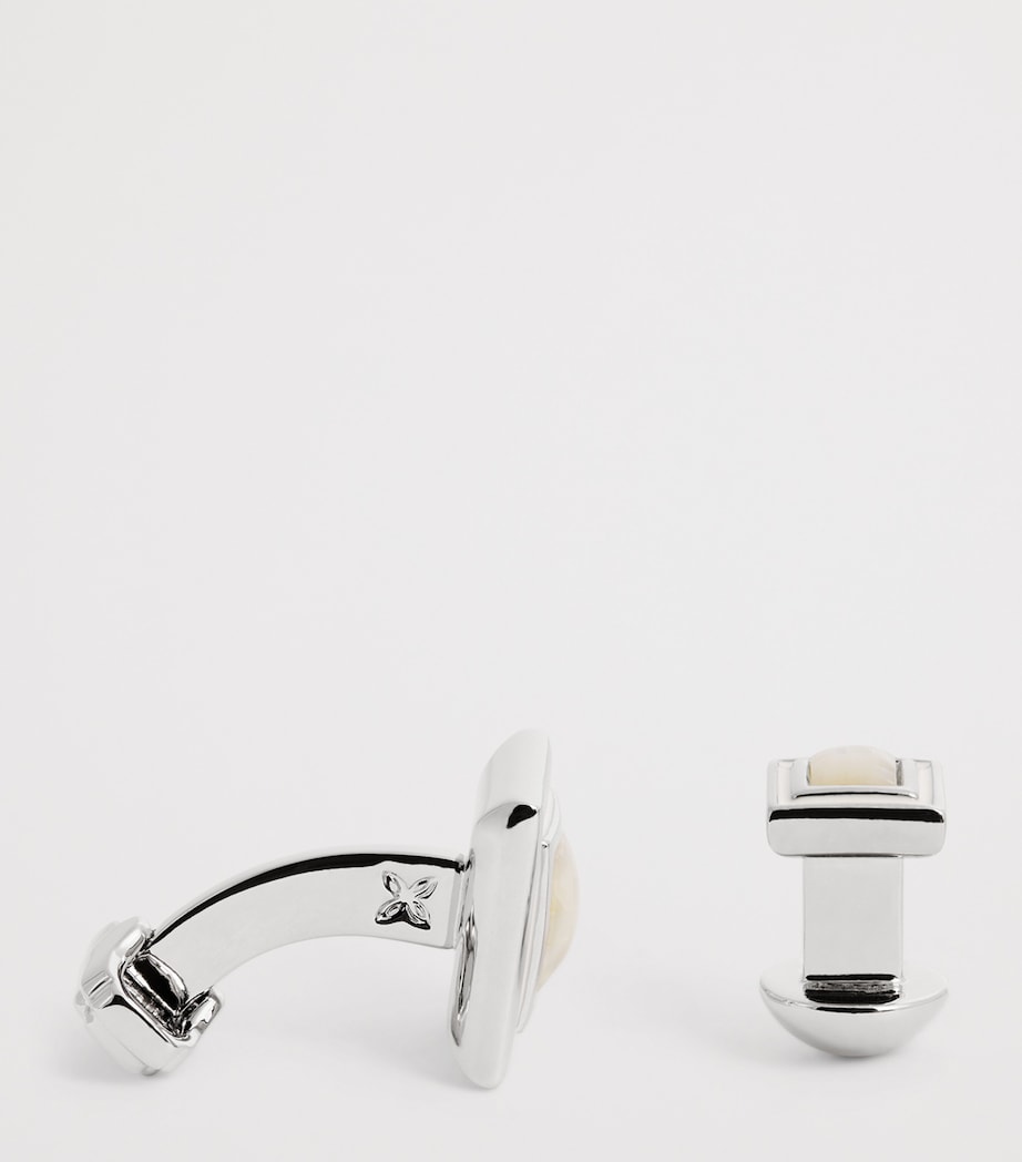 Thompson Mother-Of-Pearl Mosaic Cufflinks and Studs Set SILVER Image 4
