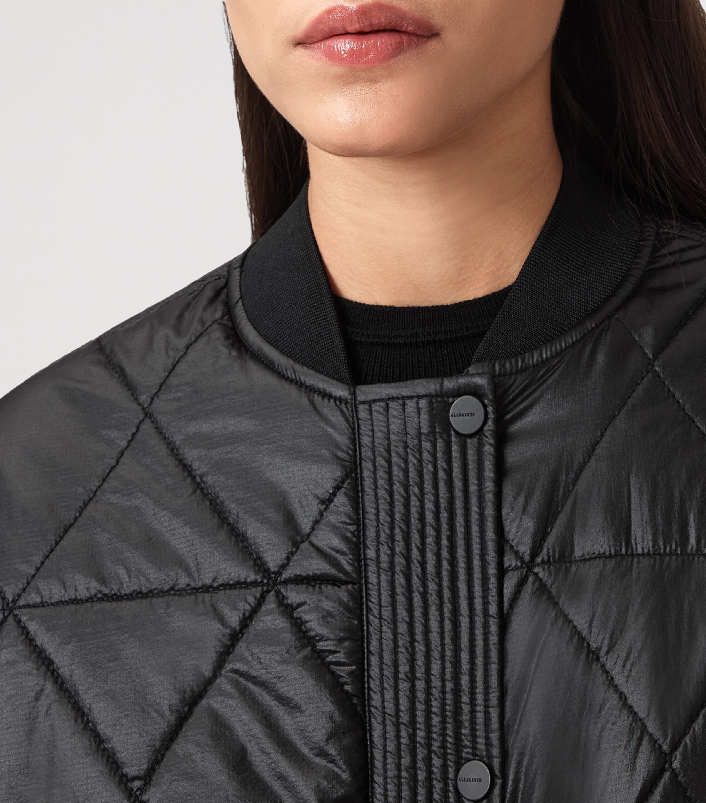 Quilted Alii Bomber Jacket BLACK Image 7