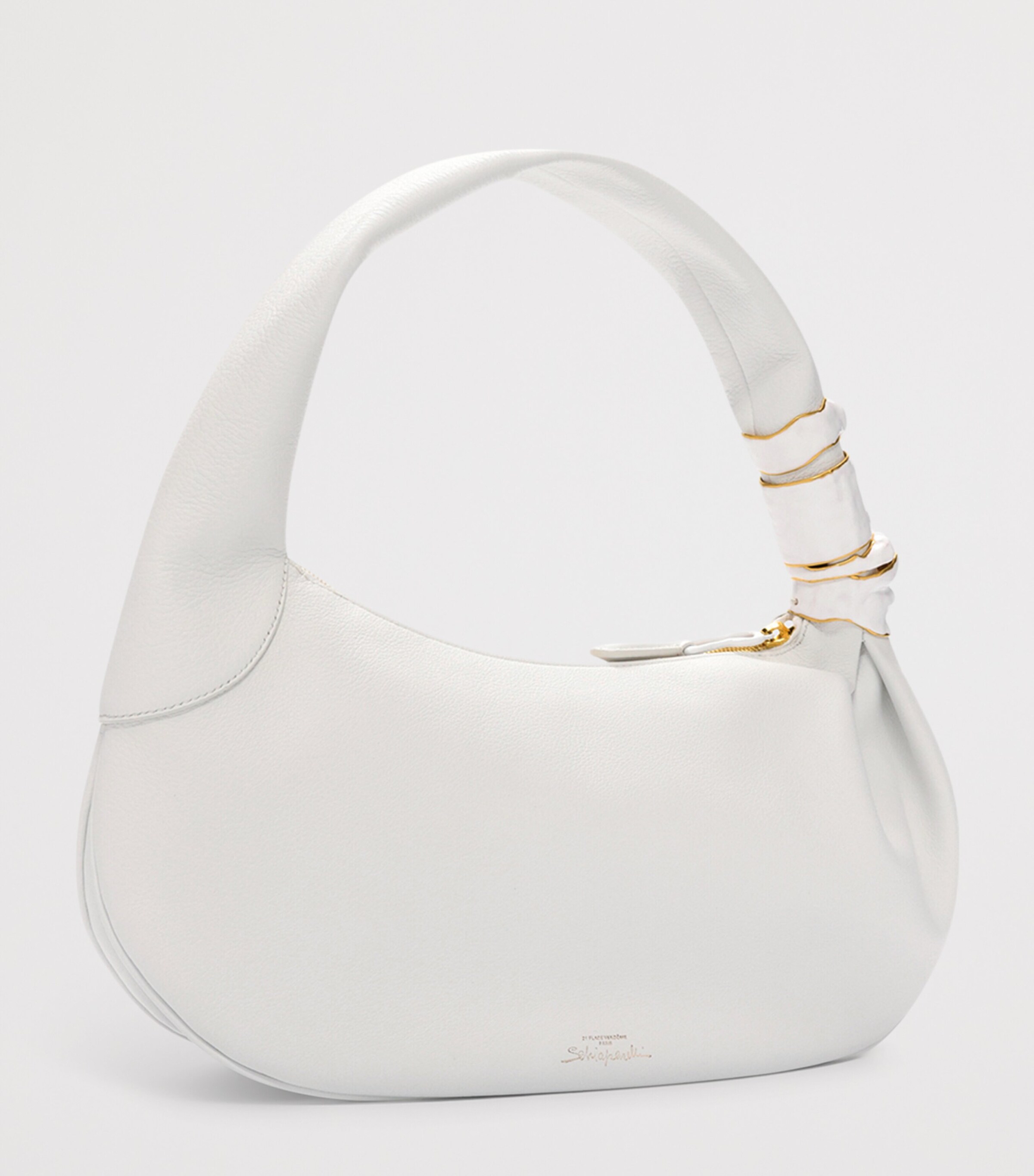 Schiaparelli Calfskin Soufflé Baguette Shoulder Bag White Image 3