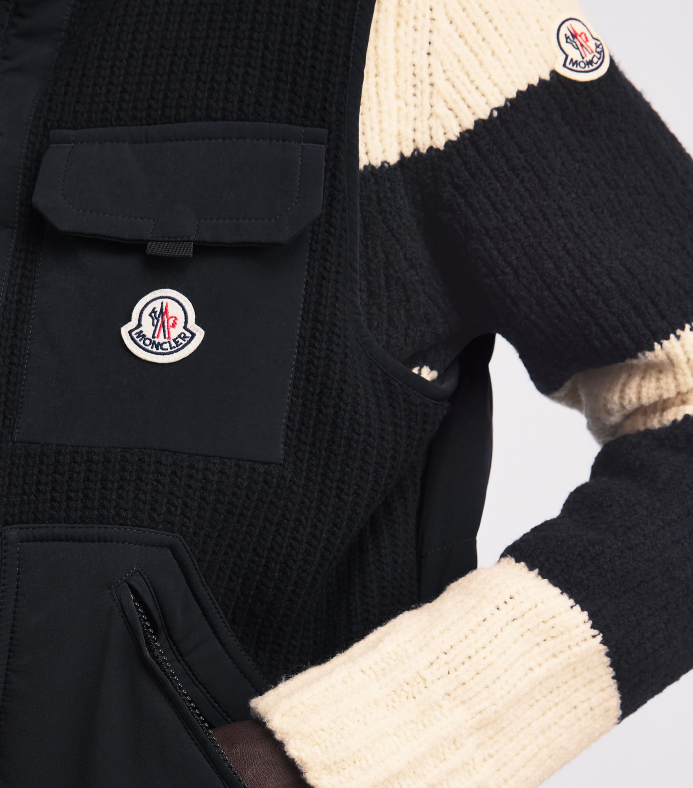 Moncler Mens Wool-Blend Stripe Sweater Image 3