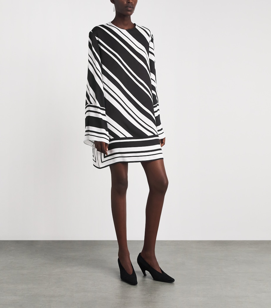 Brandon Maxwell Womens Stripe Leni Mini Dress Black/white Stripe Image 4