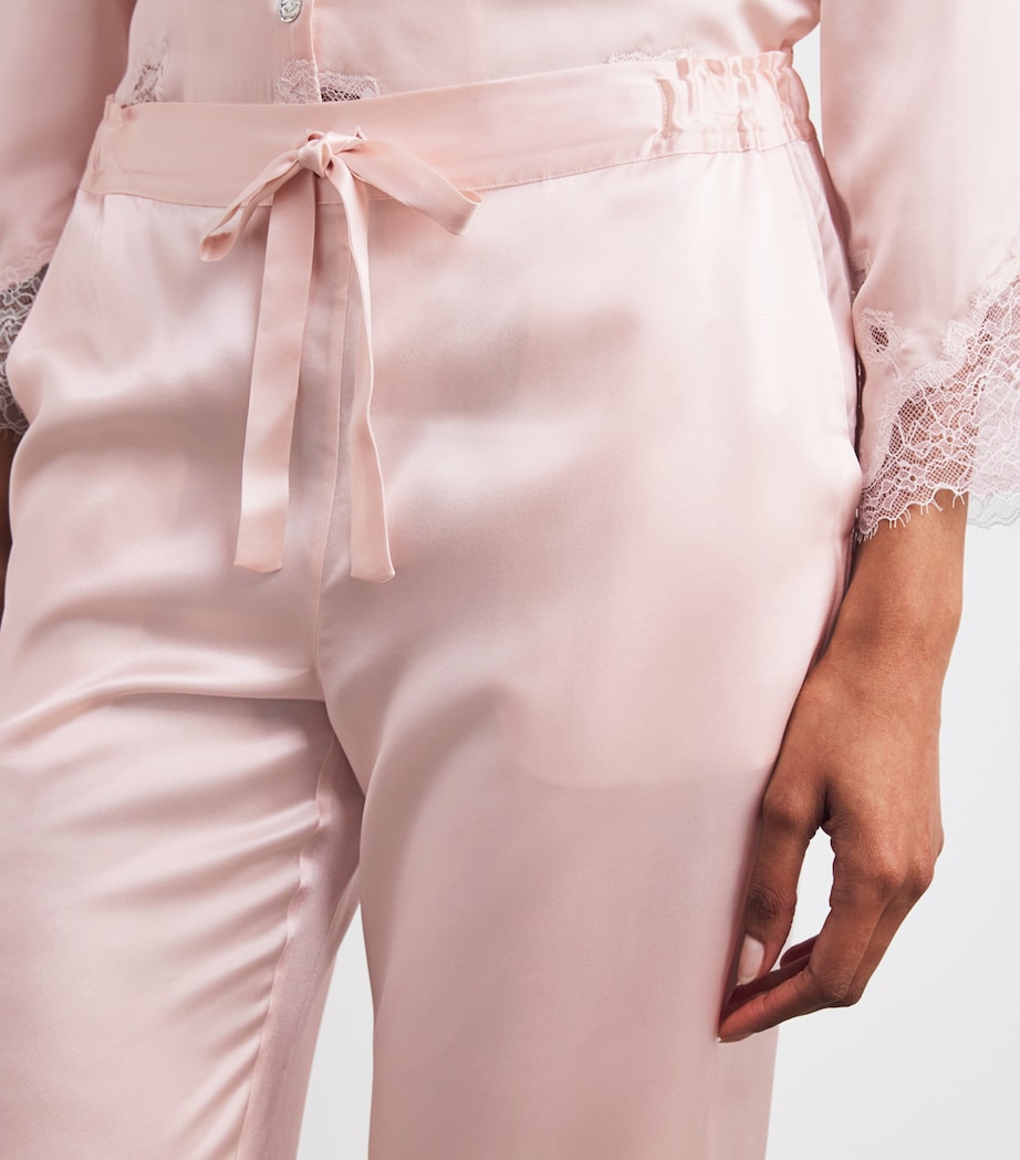 Silk Lace-Trim Luella Pyjama Set PINK Image 6