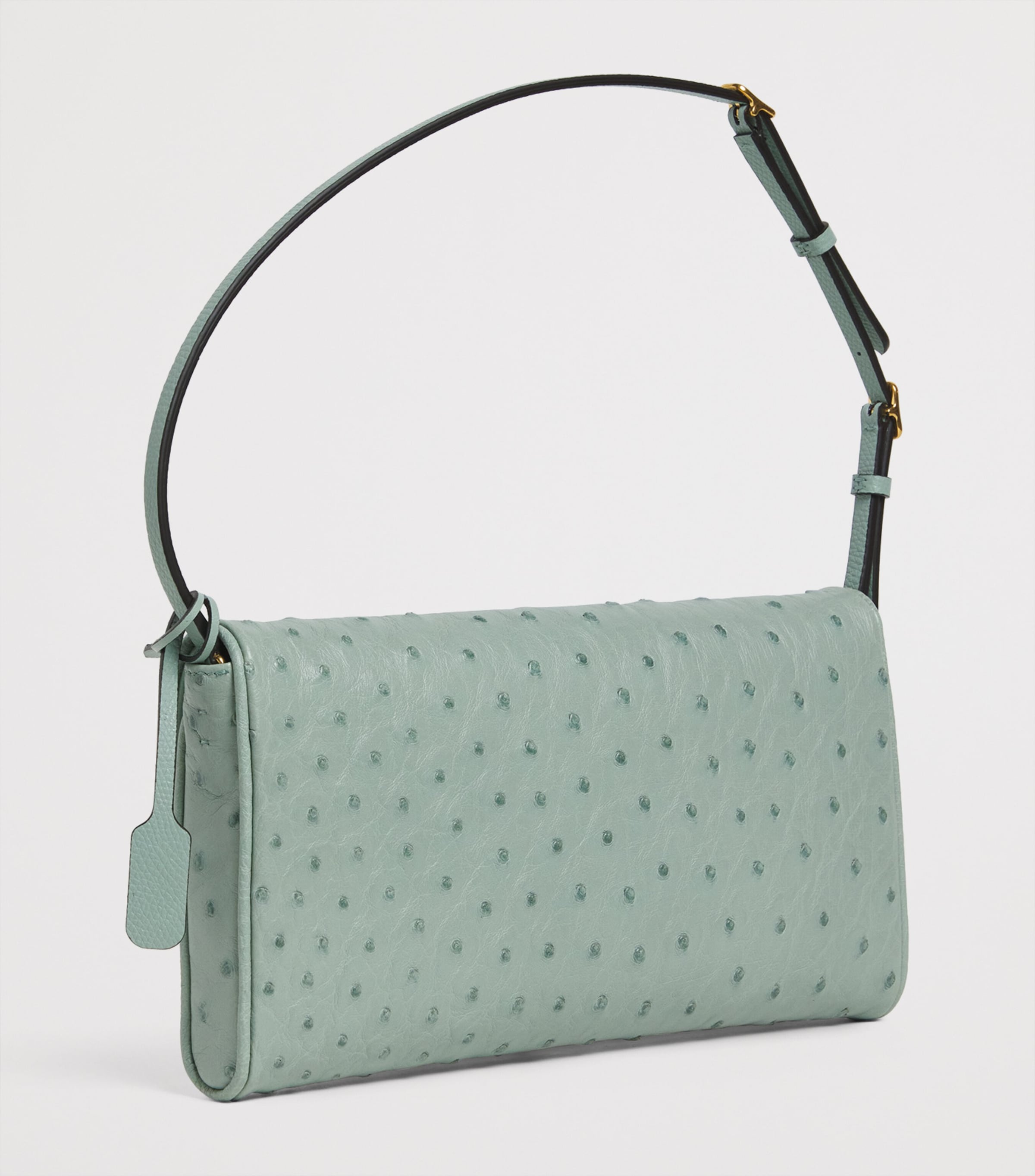 Valentino Garavani Small Ostrich Leather DeVain Shoulder Bag Image 2