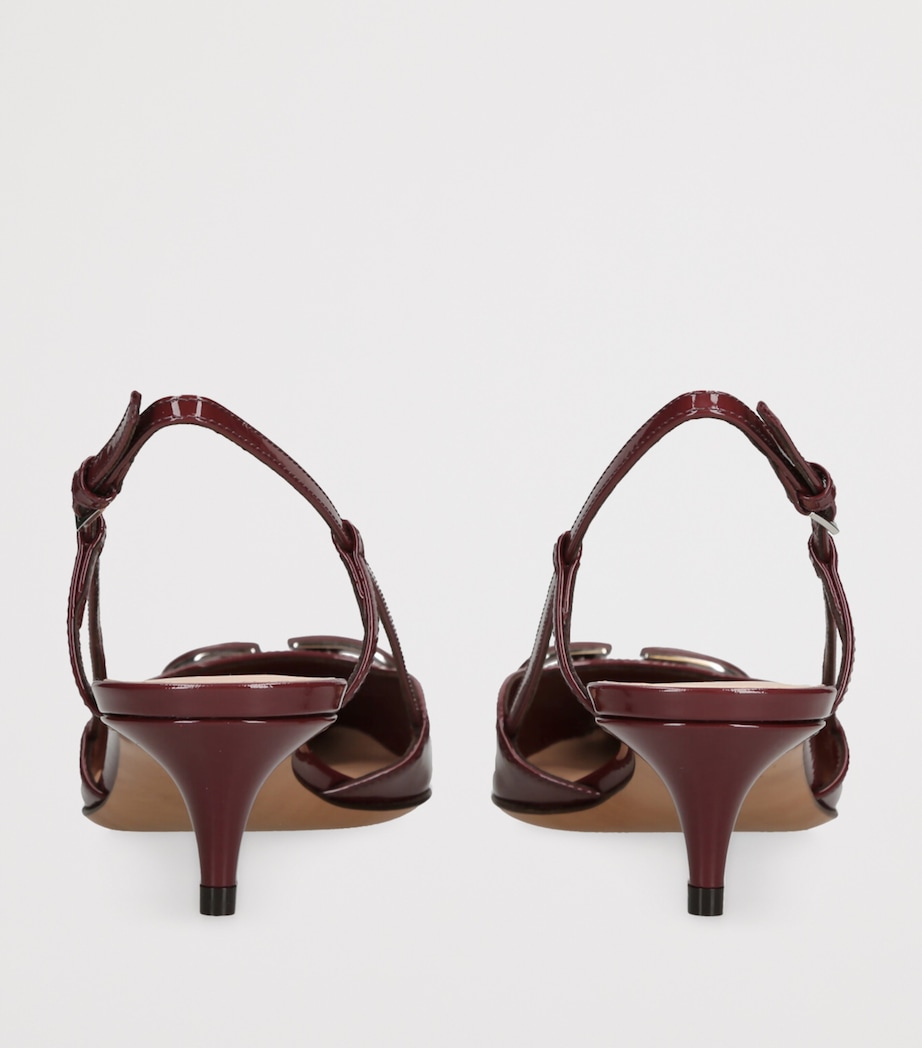 Patent Leather VLogo Slingback Pumps 40 WINE Image 2