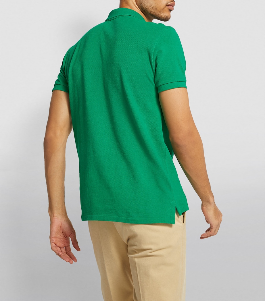 Cotton Mesh Custom-Fit Polo Shirt GREEN Image 7