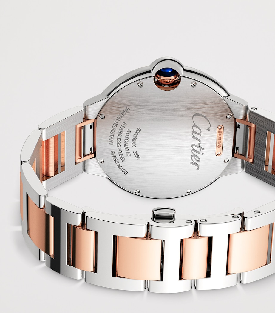 Cartier Rose Gold and Stainless Steel Ballon Bleu de Cartier Watch 42mm Silvered Image 5