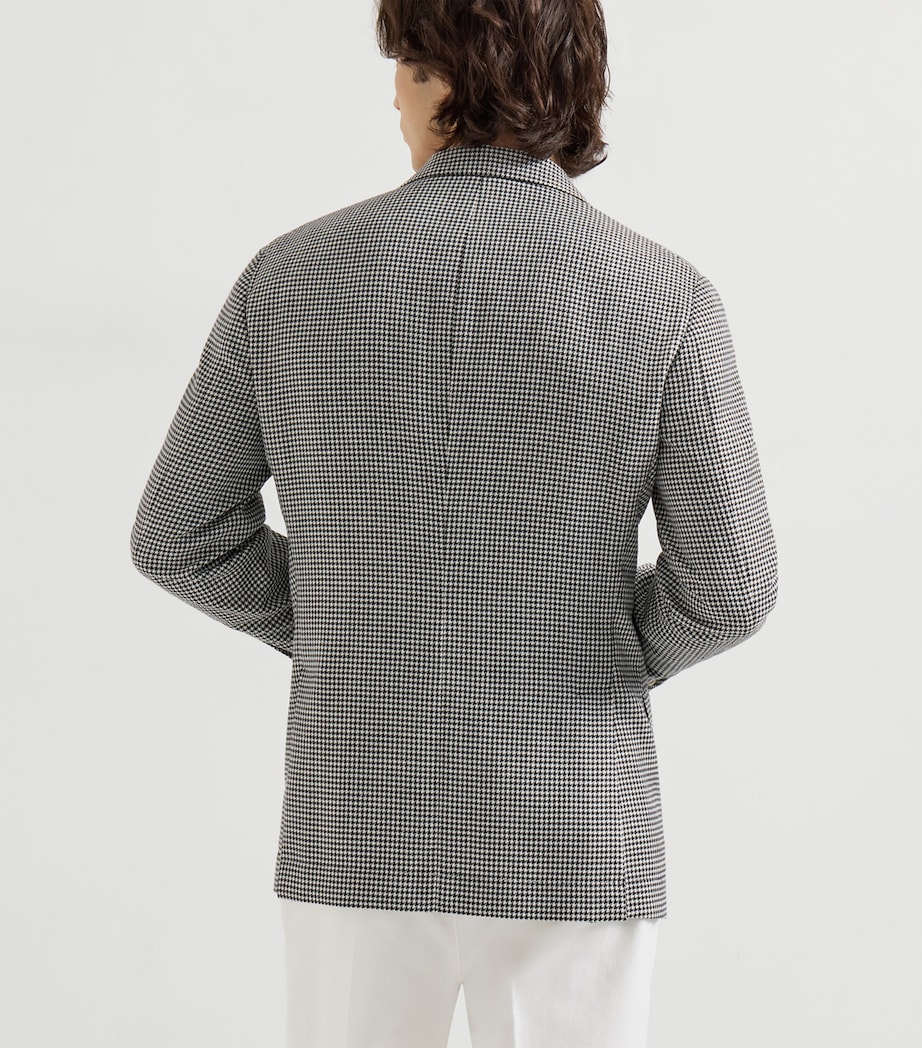 Virgin Wool-Blend Houndstooth Deconstructed Blazer C004 Image 3
